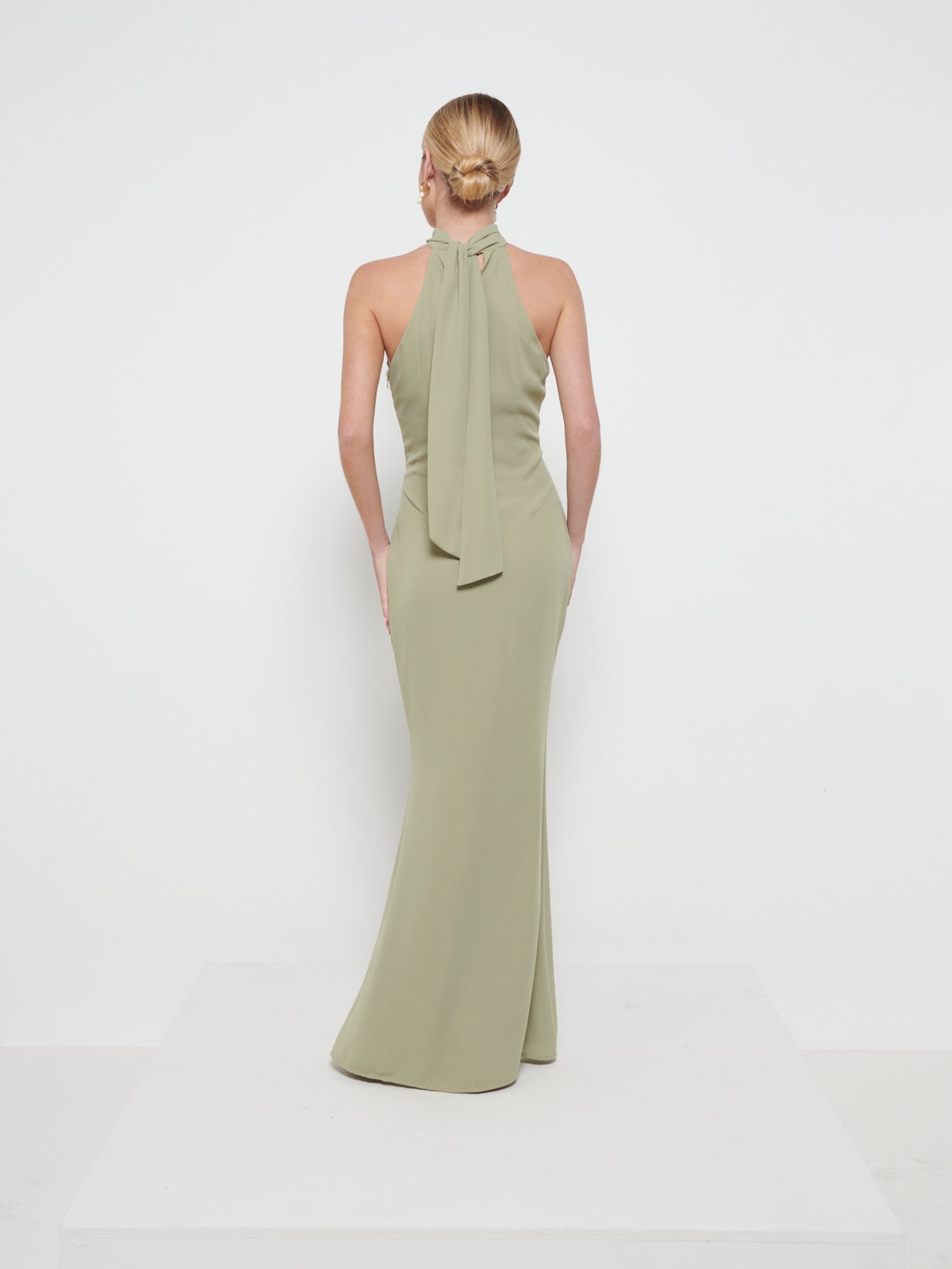 Odelle Chiffon Maxi Bridesmaid Dress - Olive
