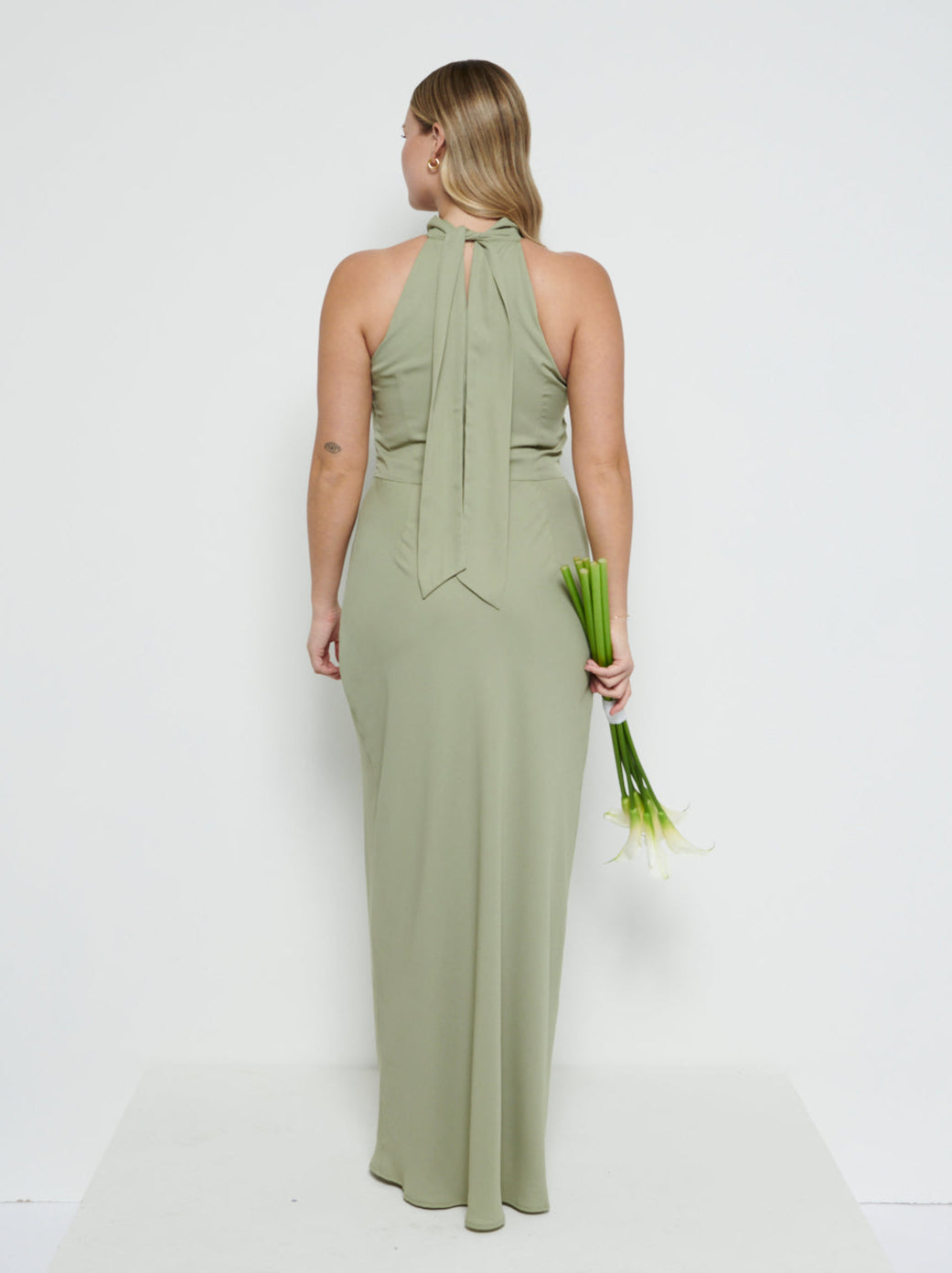 Odelle Tie Back Chiffon Maxi Bridesmaid Dress - Olive Pretty Lavish Odelle Tie Back Chiffon Maxi Bridesmaid Dress - Olive Pretty Lavish