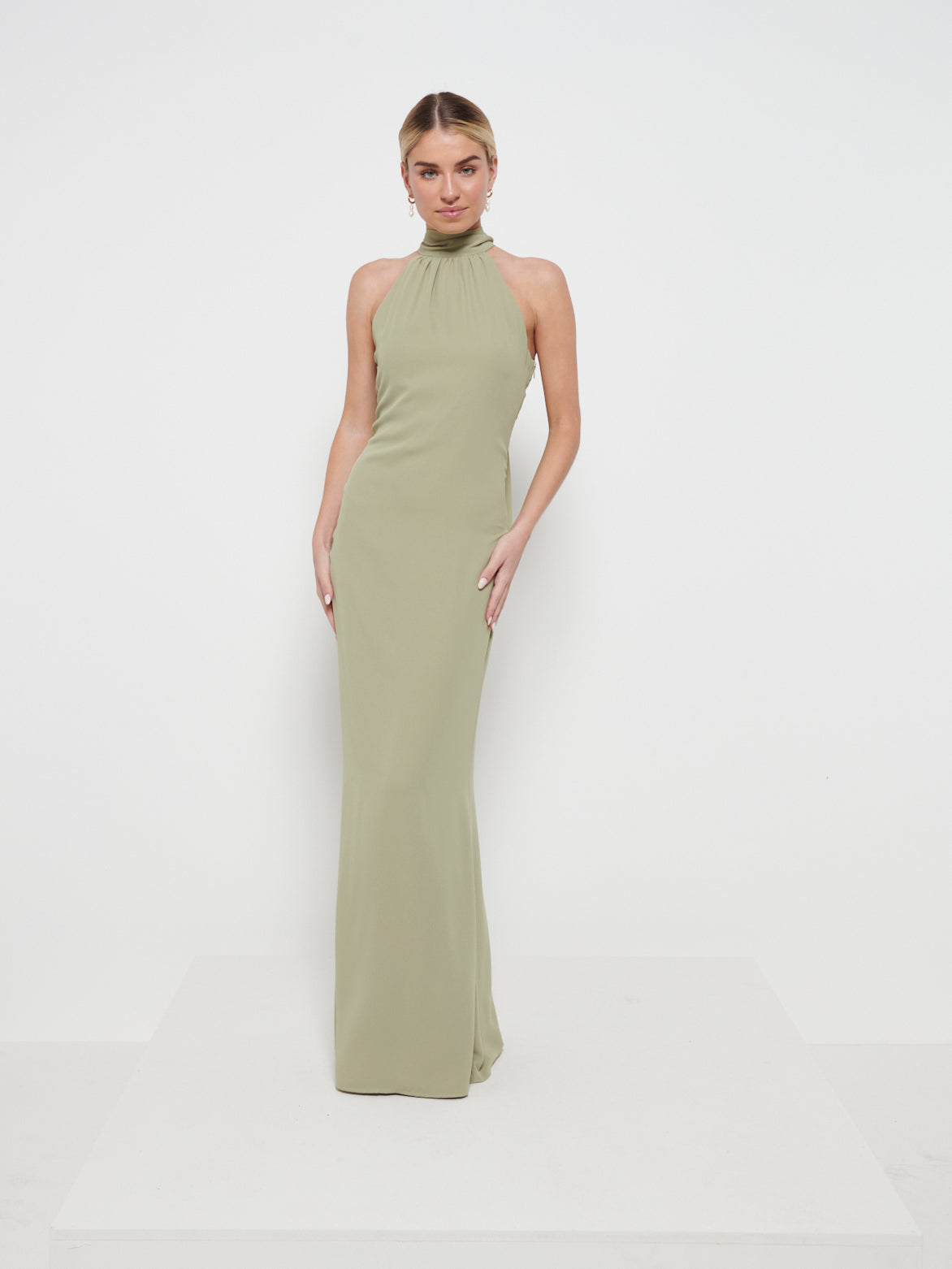 Odelle Chiffon Maxi Bridesmaid Dress - Olive