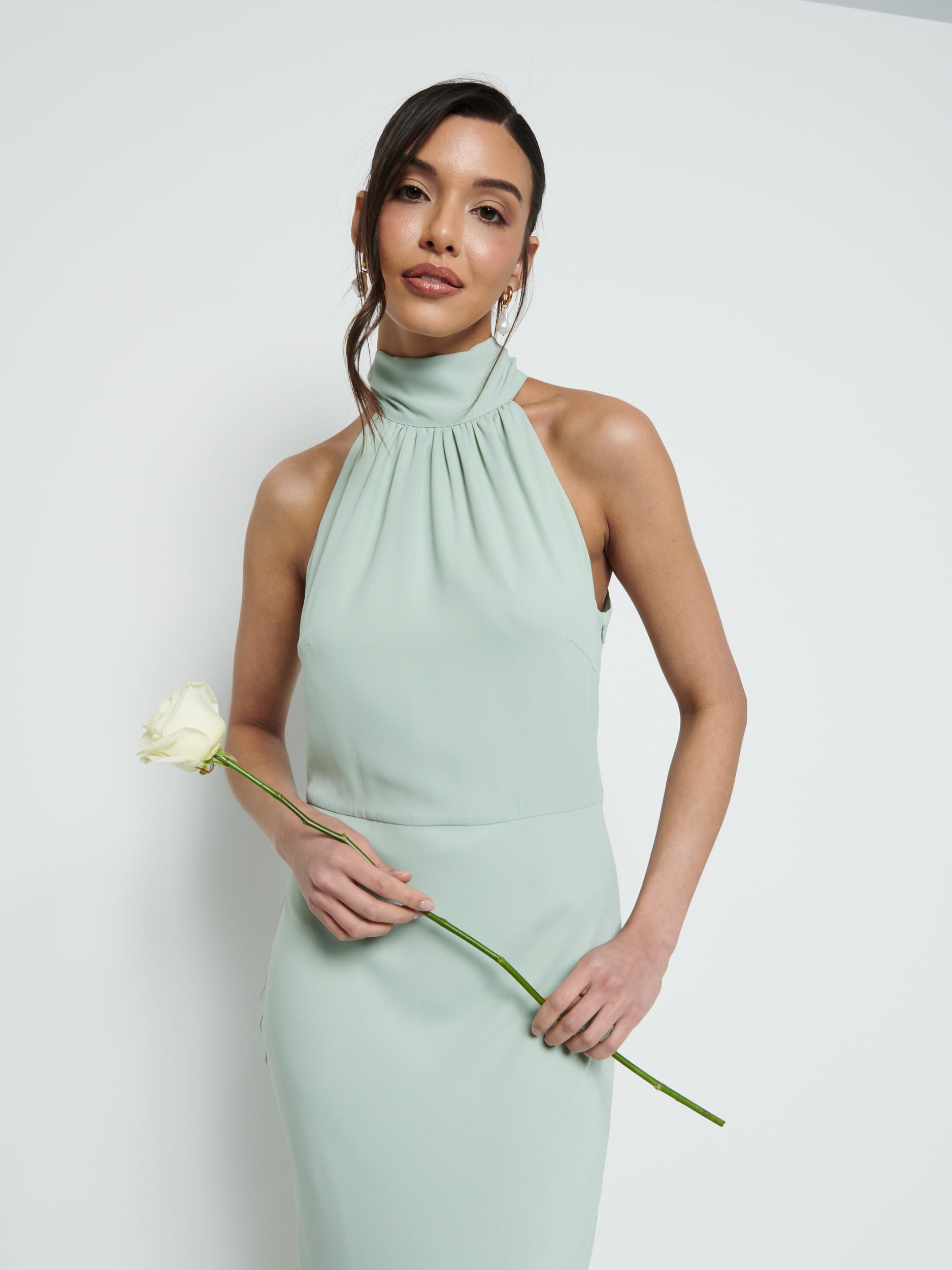 Odelle Tie Back Chiffon Maxi Bridesmaid Dress - Sage Pretty Lavish Odelle Tie Back Chiffon Maxi Bridesmaid Dress - Sage Pretty Lavish