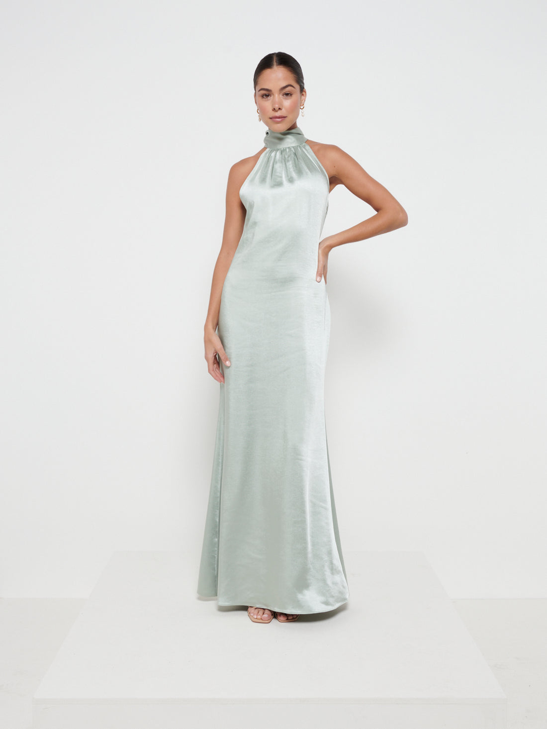 Odelle Maxi Bridesmaid Dress - Matte Sage – Pretty Lavish