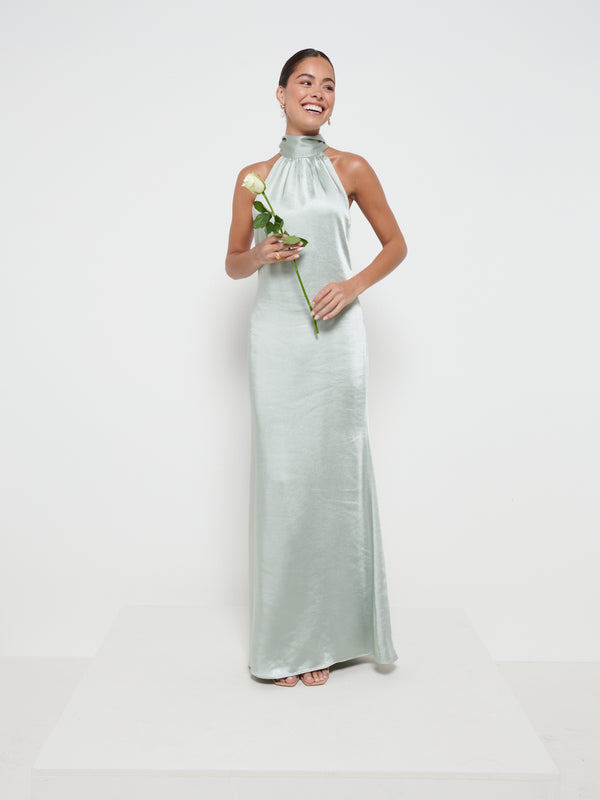 Odelle Maxi Bridesmaid Dress - Matte Sage – Pretty Lavish