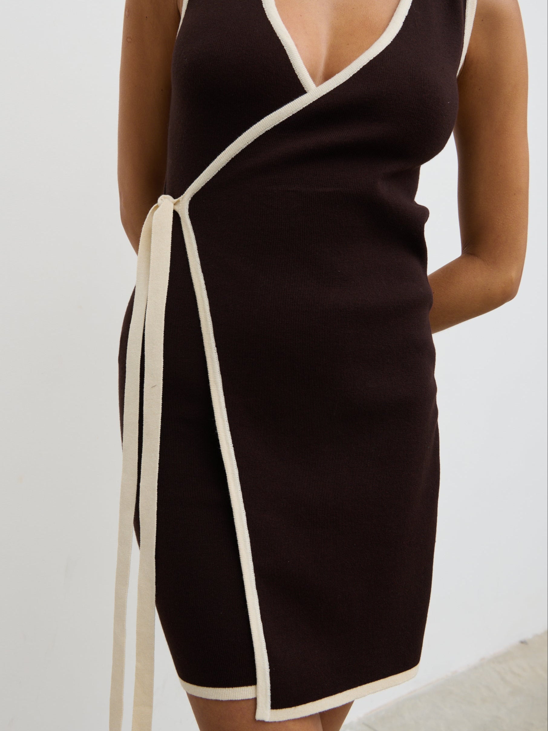 pretty lavish wrap knit dress Pretty Lavish Marnie Cable Knit Wrap Midaxi Dress - Beige