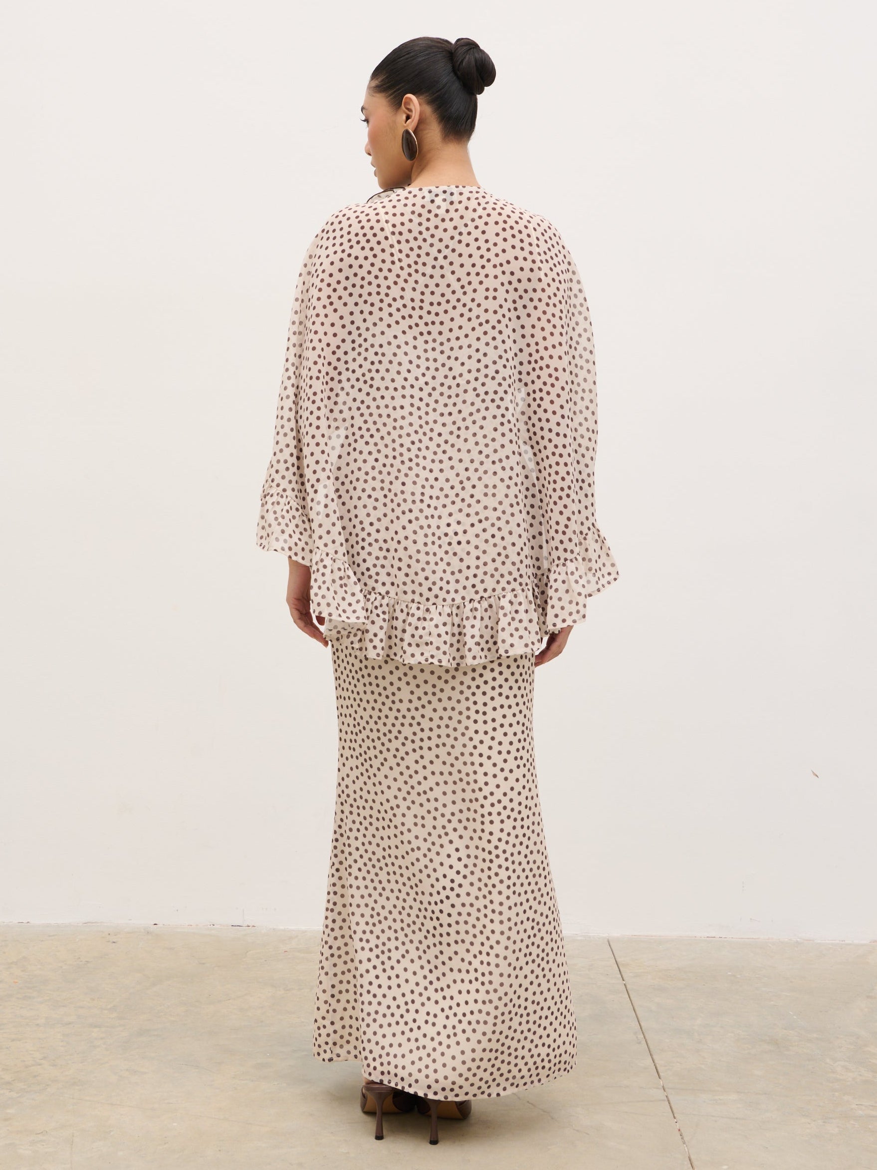 Oriana Corsage Cape Maxi Dress
