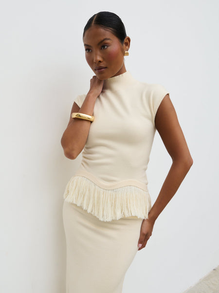 トップス fringe design gritter knit andequal fringe design gritter knit – andequal