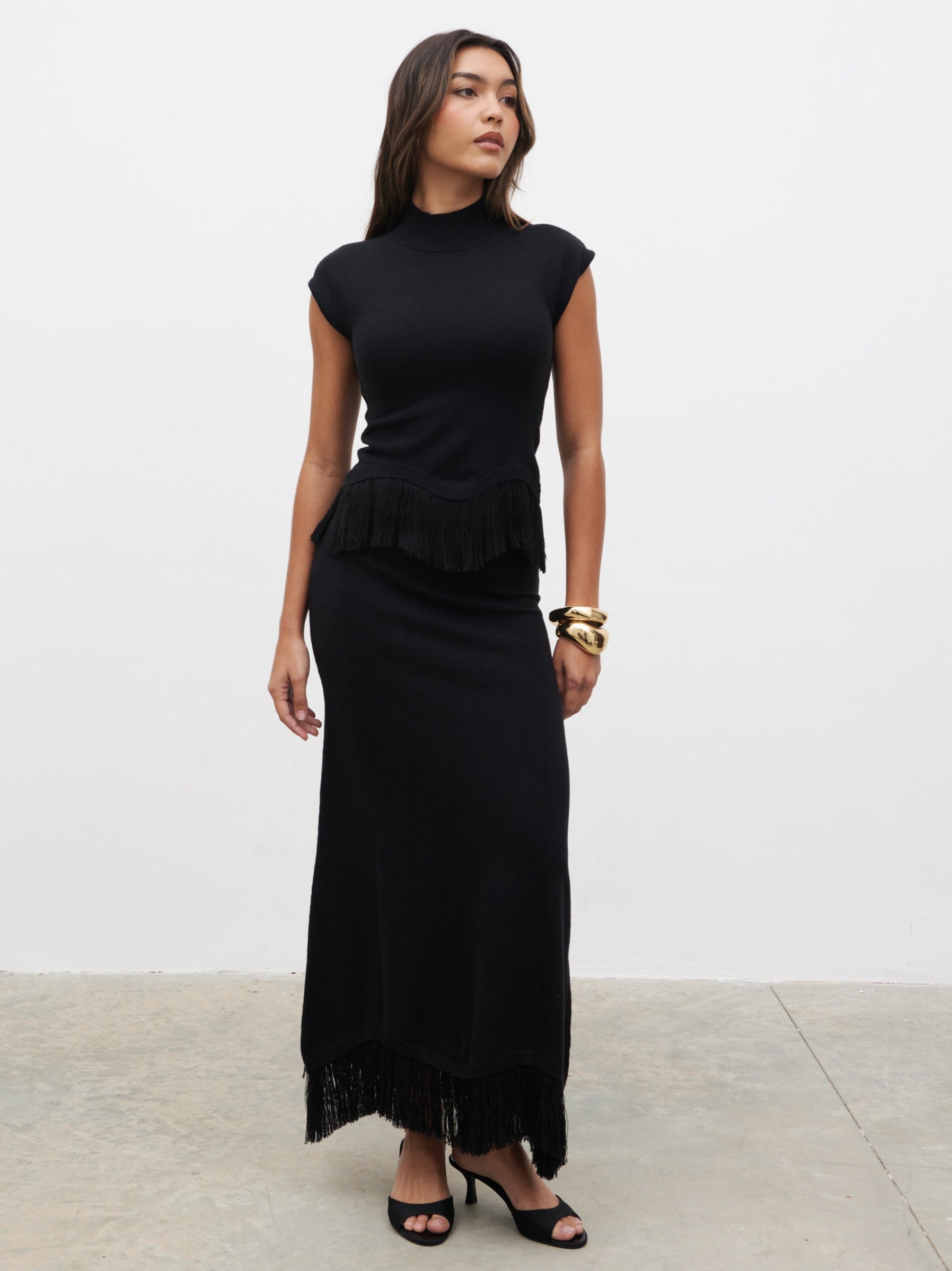 Orlendina Fringe Midaxi Skirt