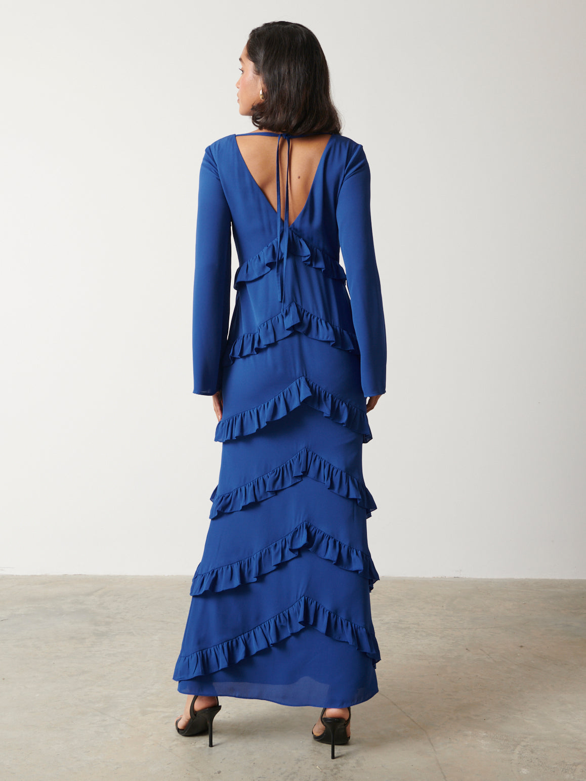 Paige Ruffle Maxi Dress - Colbalt Blue