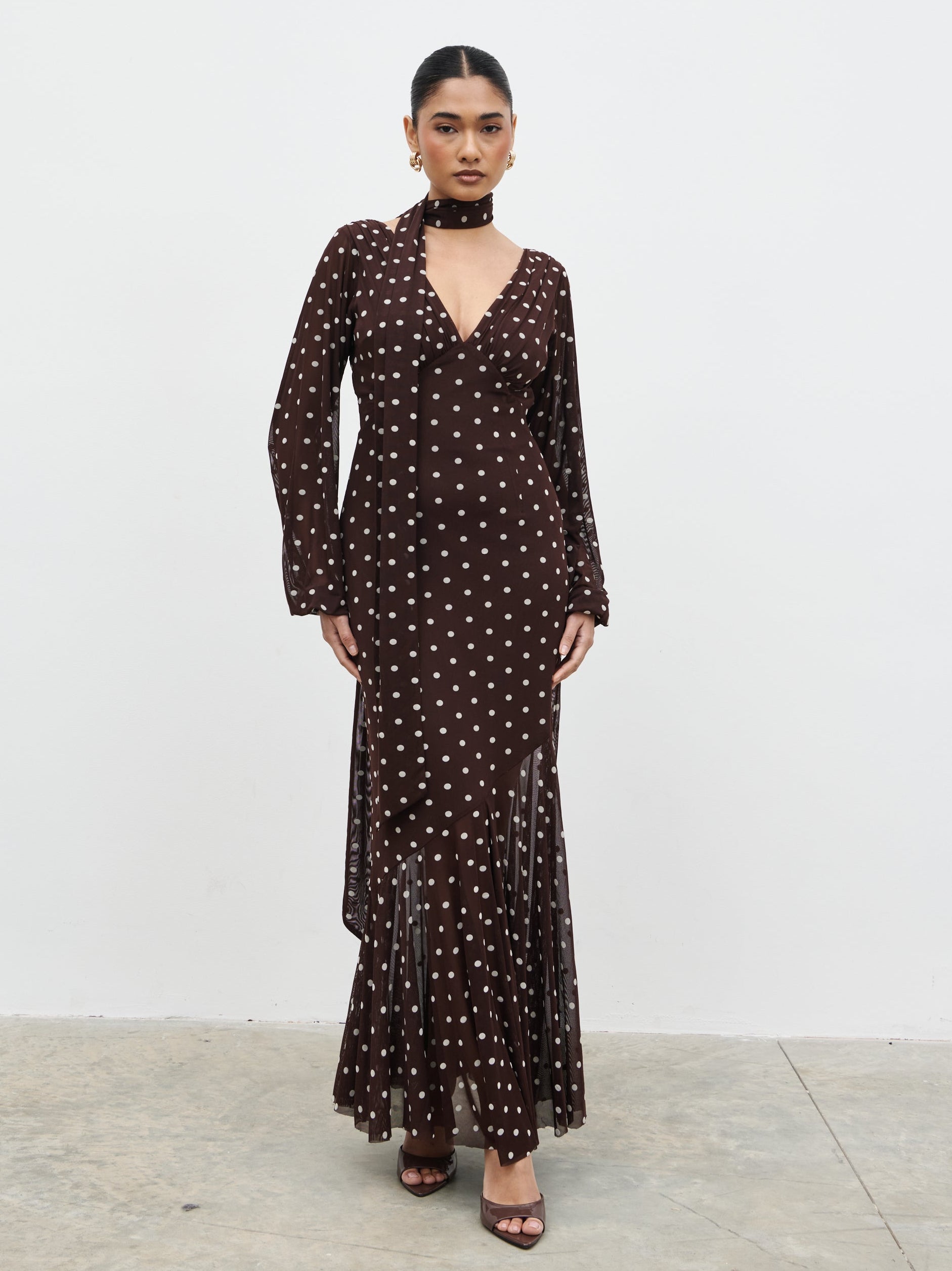 Petula Scarf Mesh Maxi Dress | Occasionwear | Pretty Lavish Petula Scarf Mesh Maxi Dress | Occasionwear | Pretty Lavish