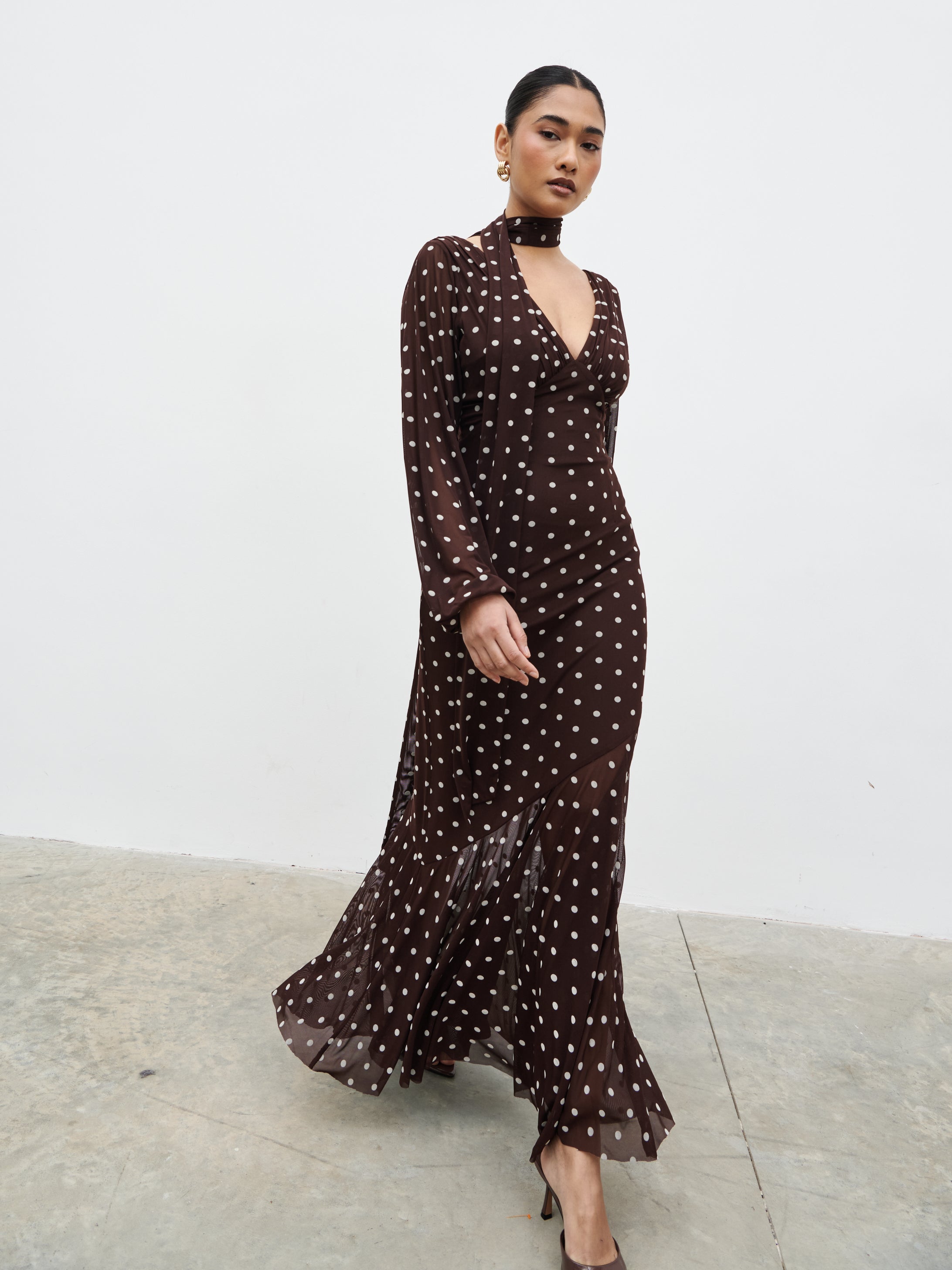 Petula Scarf Mesh Maxi Dress | Occasionwear | Pretty Lavish Petula Scarf Mesh Maxi Dress | Occasionwear | Pretty Lavish