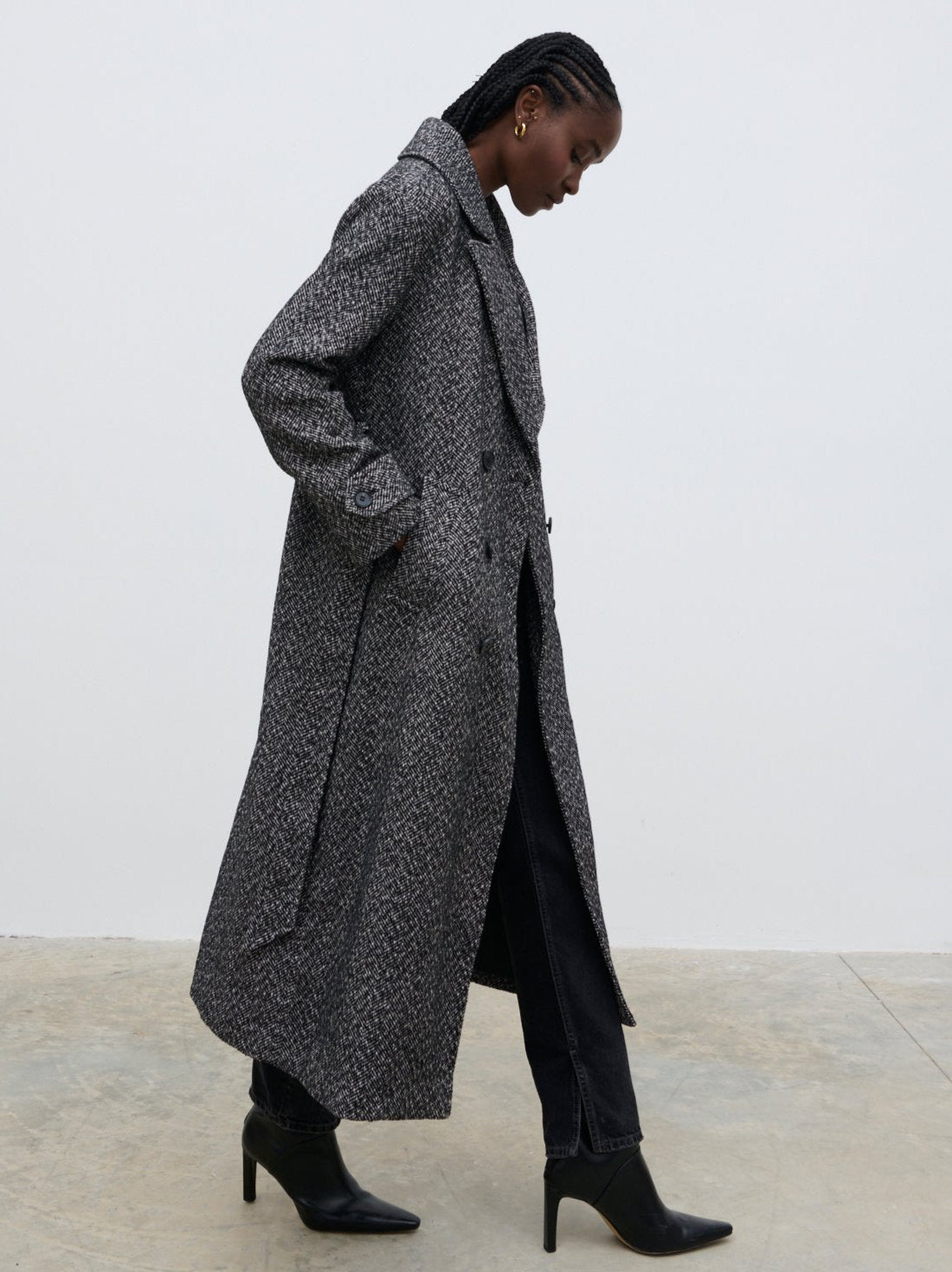 Phoenix Belted Coat - Herringbone