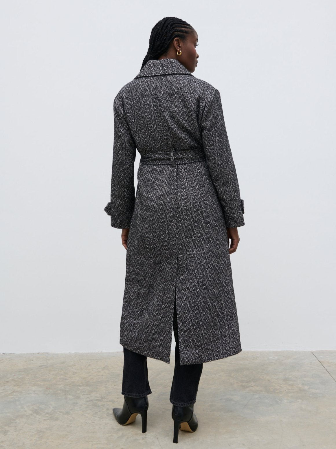 Phoenix Belted Coat - Herringbone