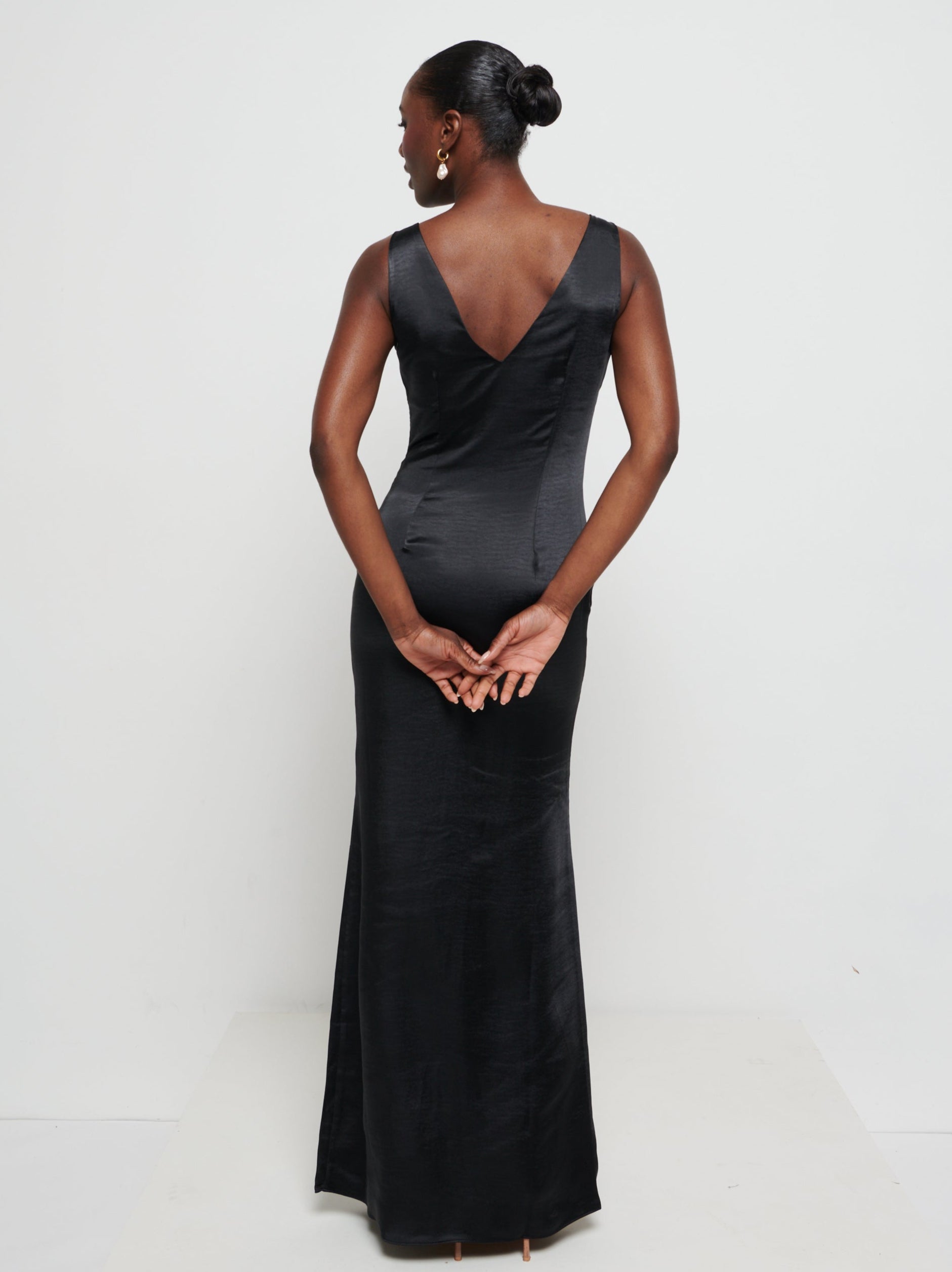 Piper Maxi Bridesmaid Dress - Matte Black Pretty Lavish Piper Maxi Bridesmaid Dress - Matte Black Pretty Lavish