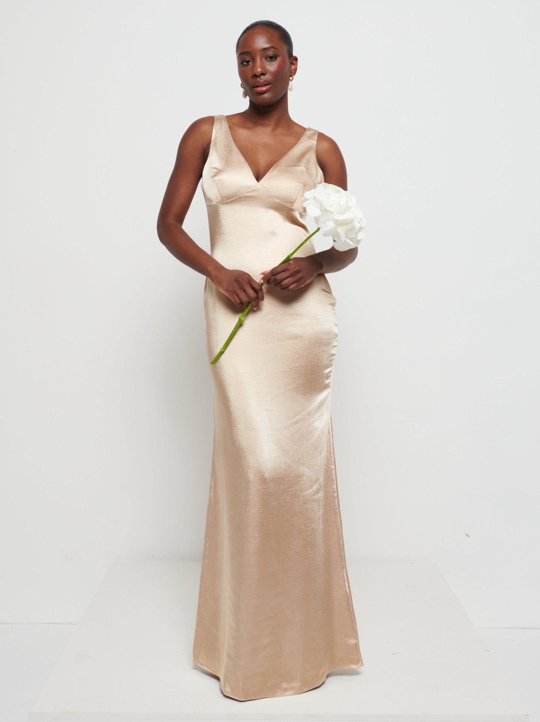 Piper Maxi Bridesmaid Dress - Matte Bronze Pretty Lavish Piper Maxi Bridesmaid Dress - Matte Bronze Pretty Lavish