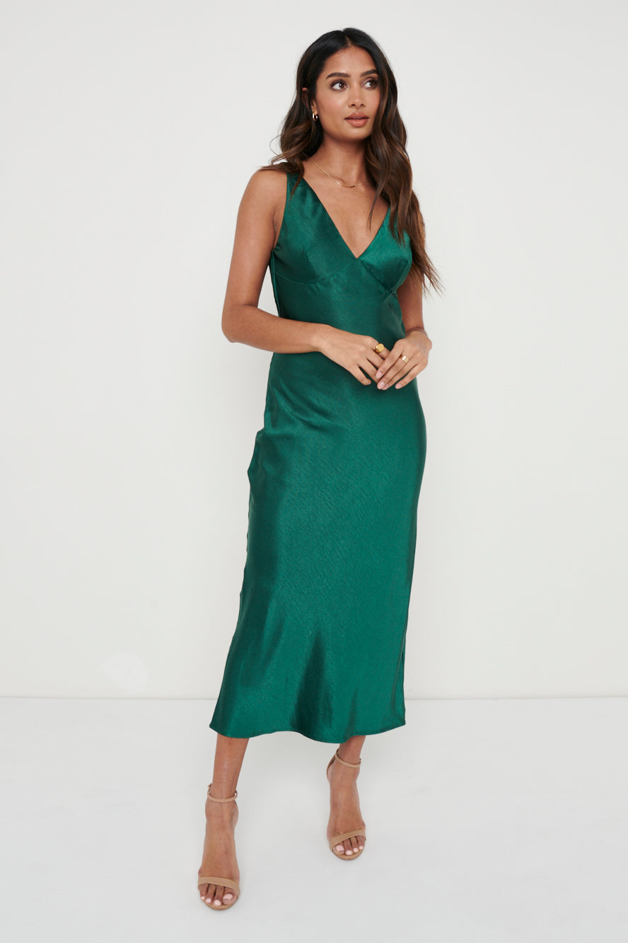 Piper Midi Dress - Emerald Green Pretty Lavish Piper Midi Dress - Emerald Green Pretty Lavish