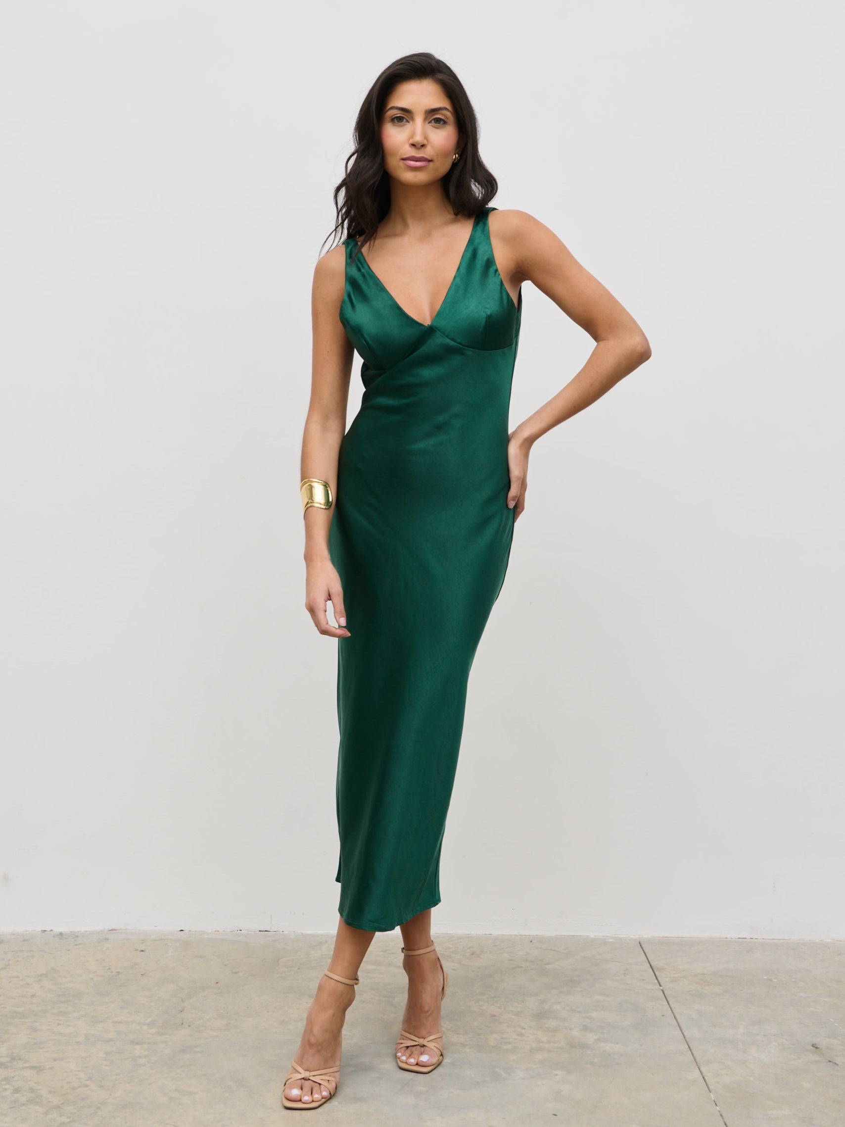 Piper Midi Dress Emerald Green – Pretty Lavish