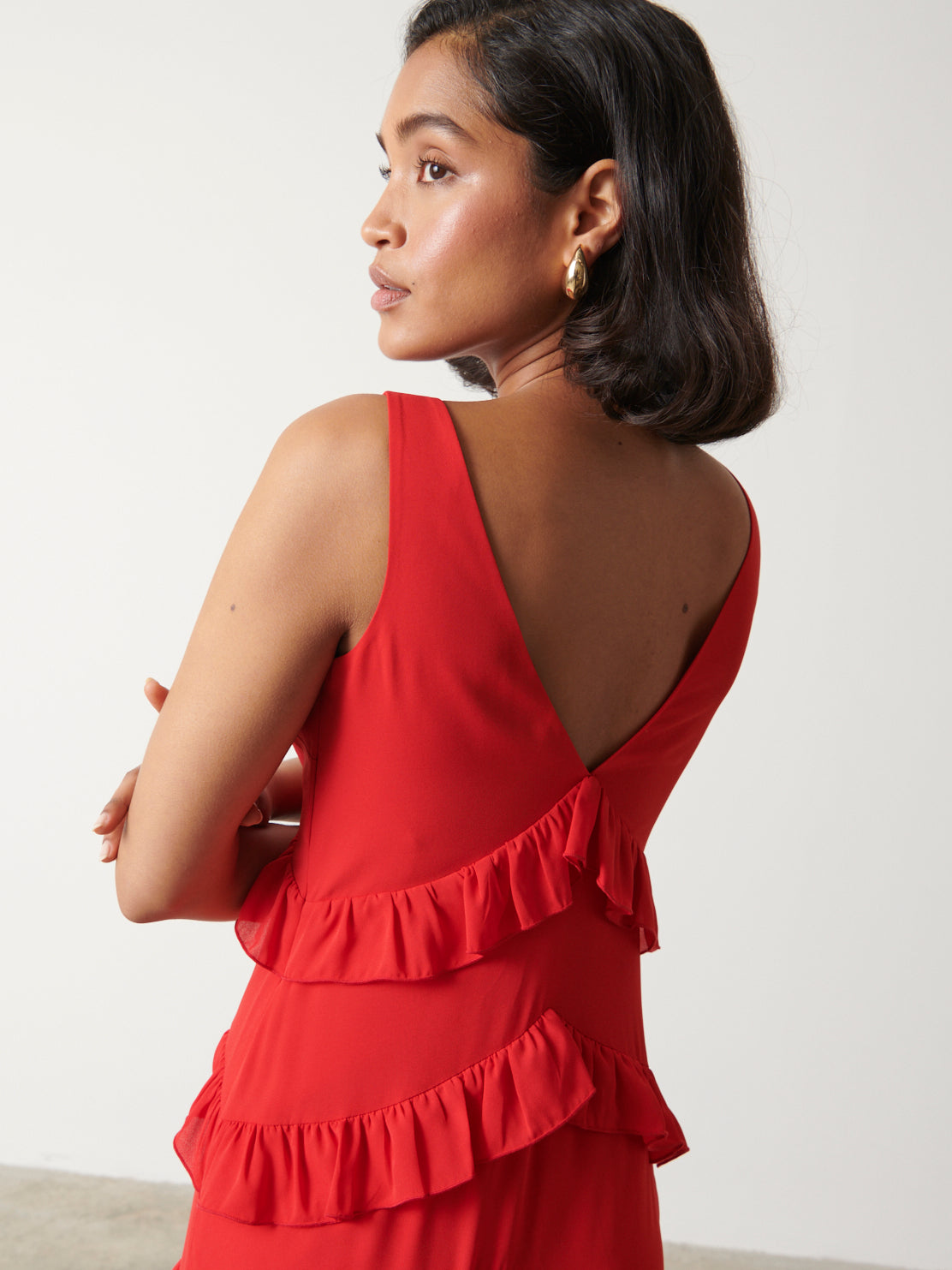 Piper Ruffle Maxi Dress - Red – Pretty Lavish