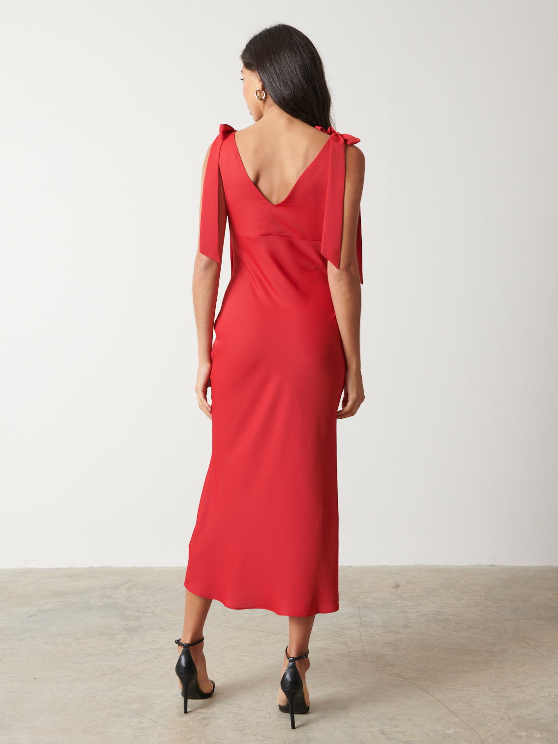 Piper Tie Midaxi Dress - Scarlet Red