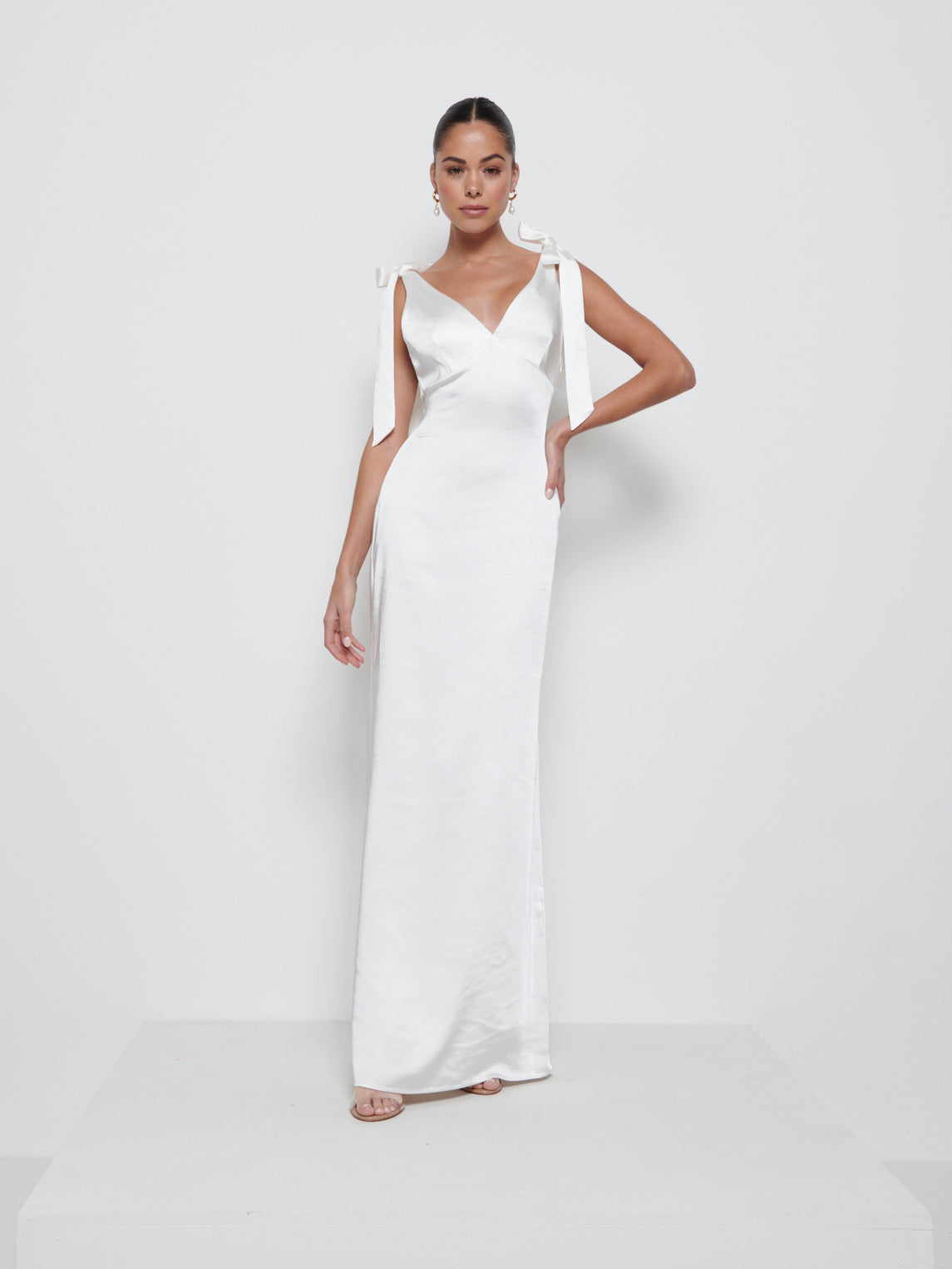 Piper Tie Maxi Bridesmaid Dress - Ivory – Pretty Lavish