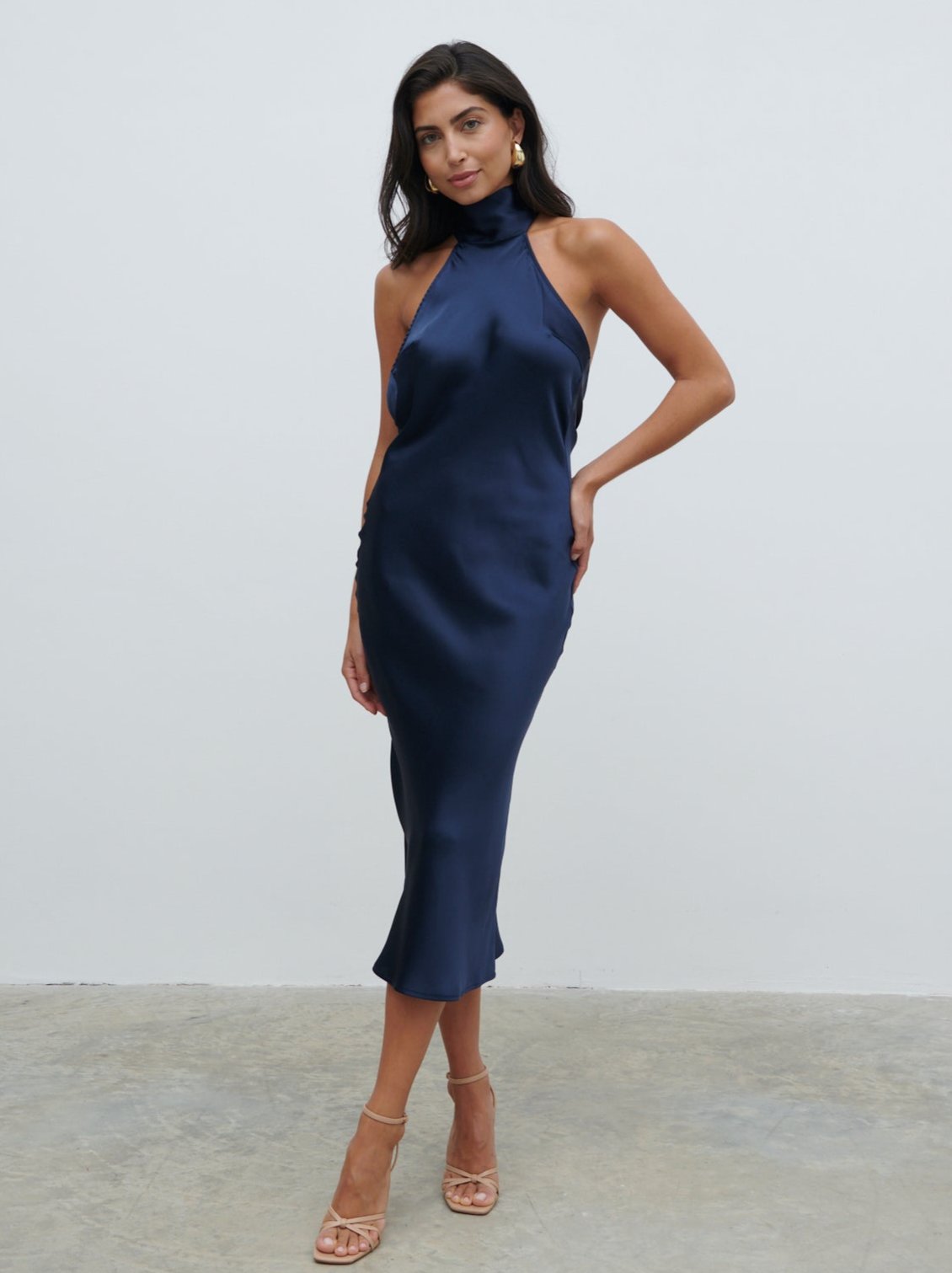 Raleigh Cowl Back Dress - Midnight Navy