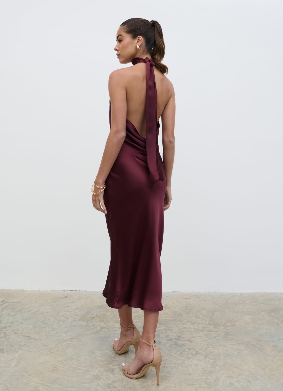 Raleigh Cowl Back Midaxi Dress - Wine Pretty Lavish Raleigh Cowl Back Midaxi Dress - Wine Pretty Lavish