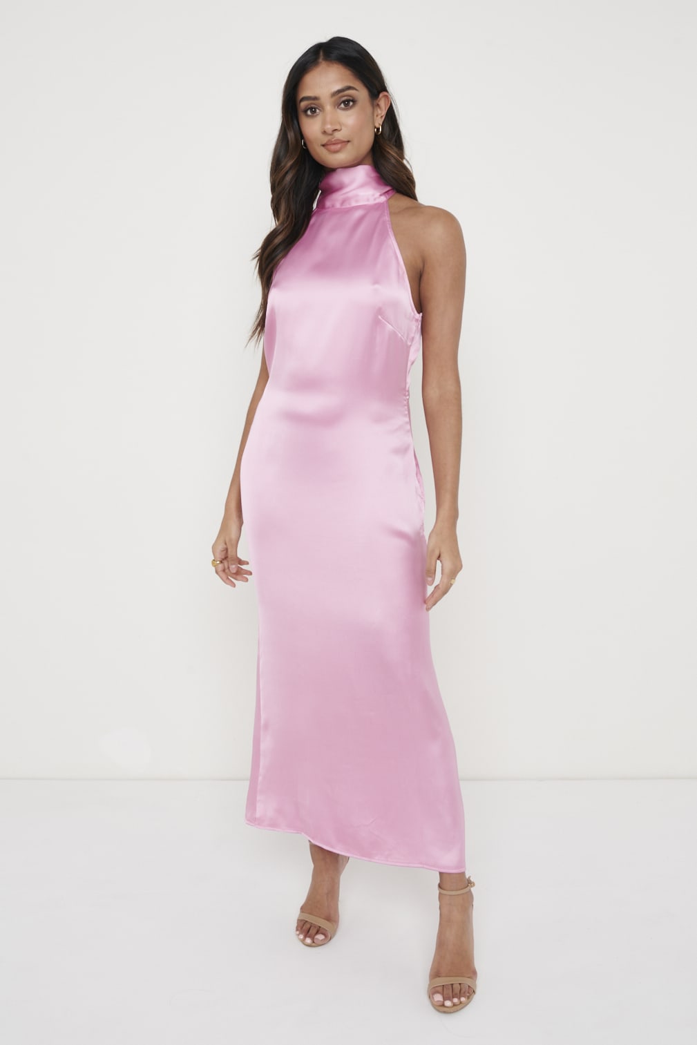 Raleigh Halter Neck Tie Dress - Pink – Pretty Lavish