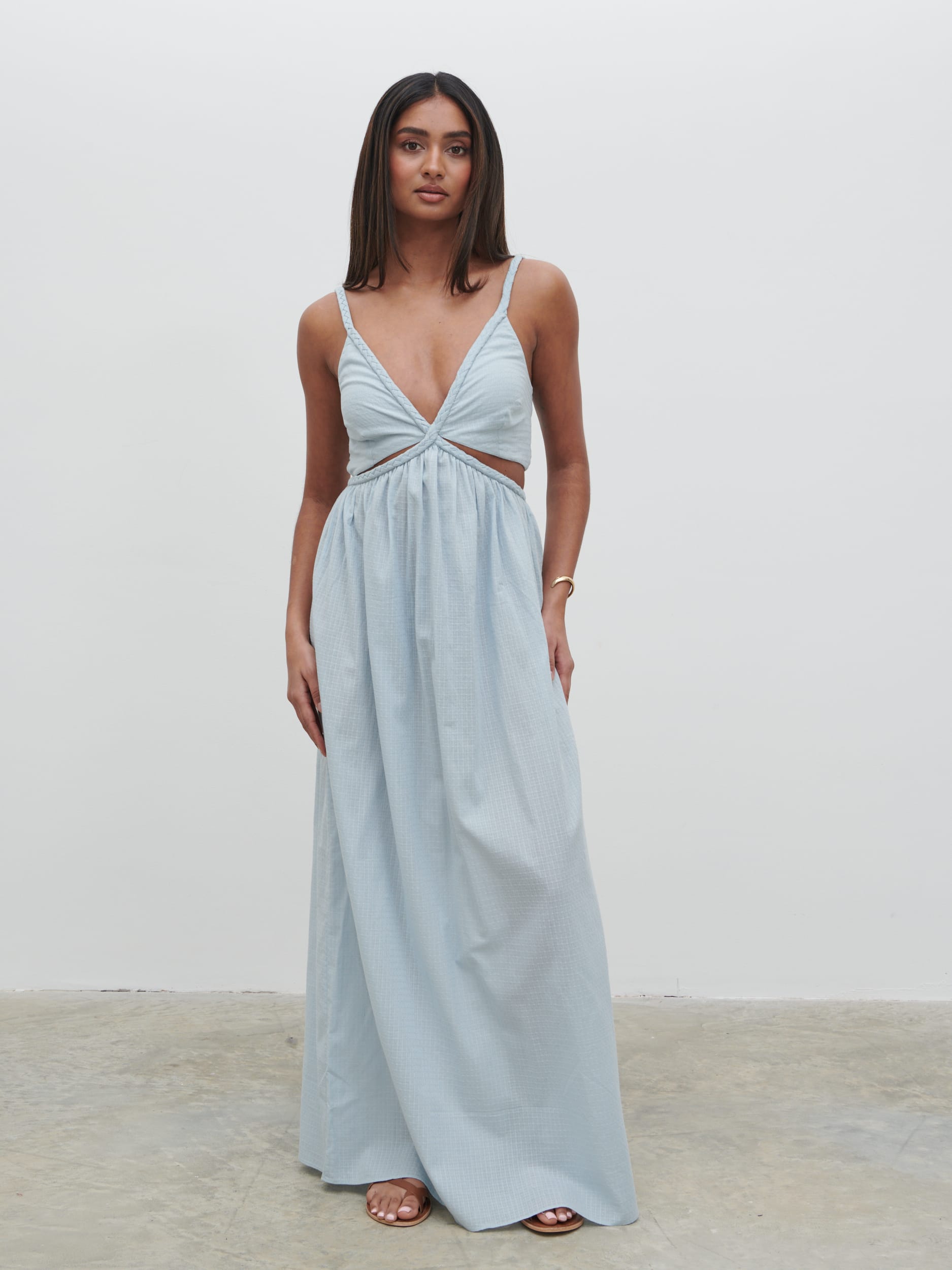 Ramona Cut Out Maxi Dress - Powder Blue Pretty Lavish Ramona Cut Out Maxi Dress - Powder Blue Pretty Lavish