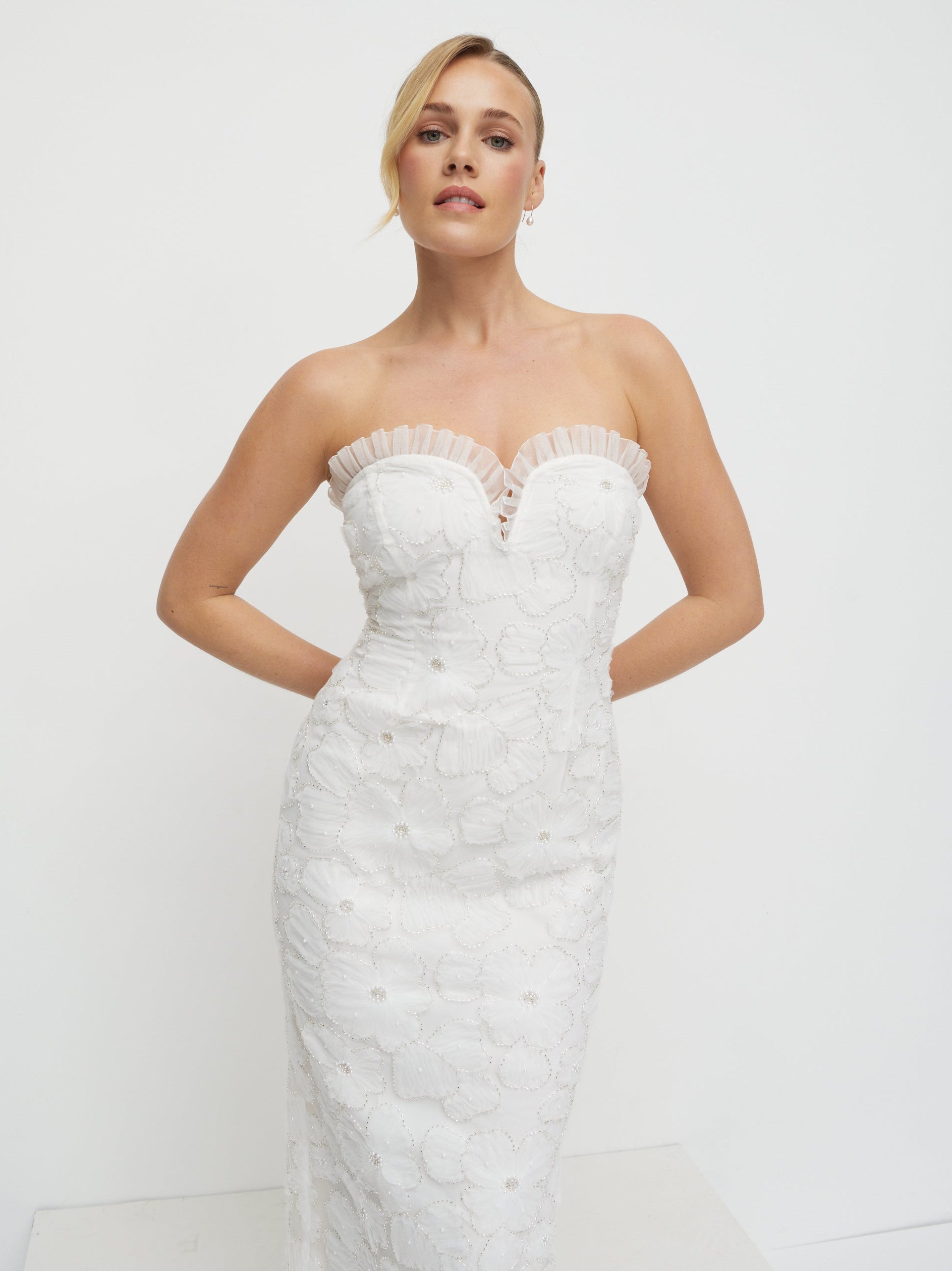 Ravenna Embellished Floral Midaxi Dress - Ivory Pretty Lavish Ravenna Embellished Floral Midaxi Dress - Ivory Pretty Lavish