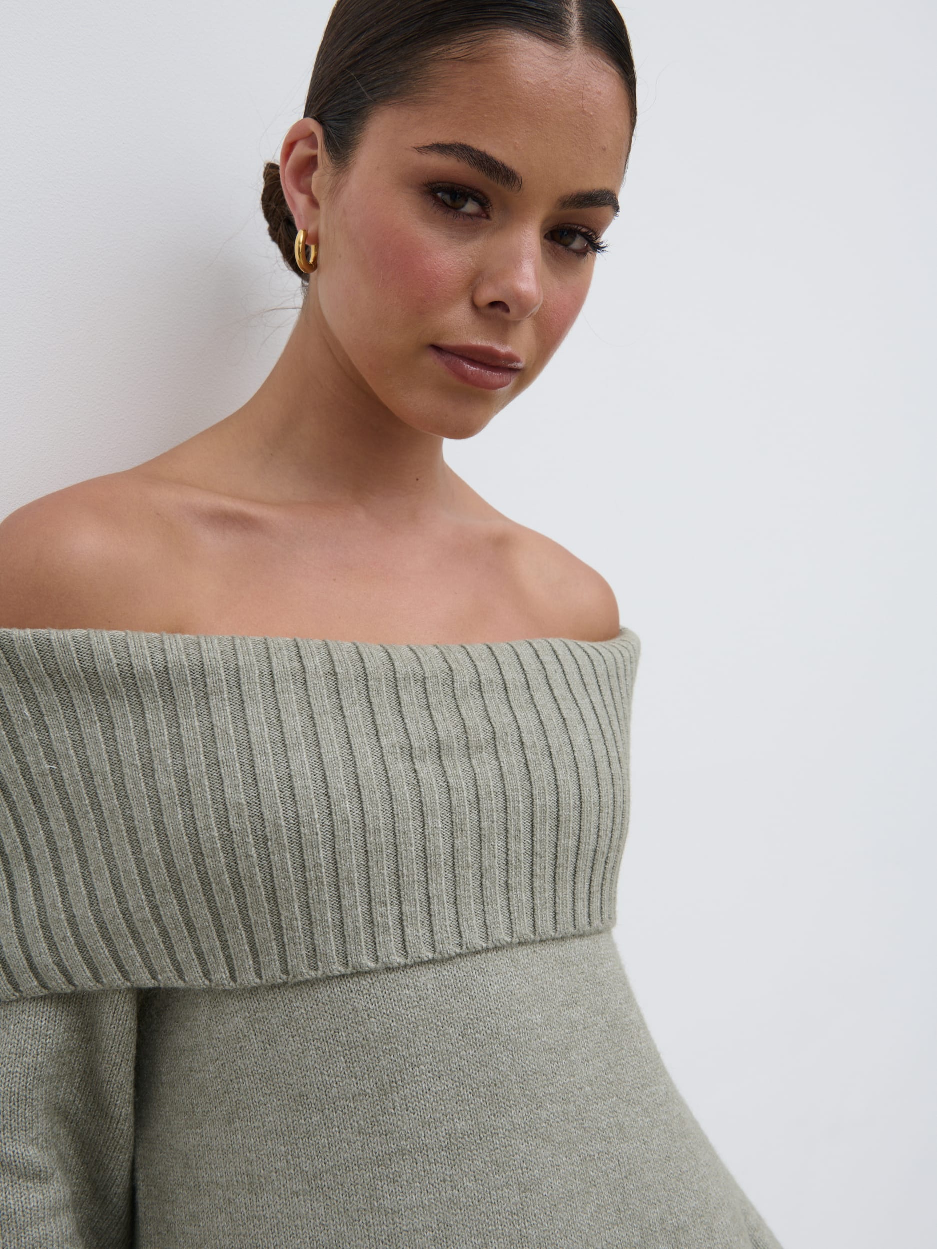 Renee Chunky Knit Midaxi Dress - Sage Pretty Lavish Renee Chunky Knit Midaxi Dress - Sage Pretty Lavish