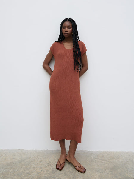 Rose Knit Midaxi Dress - Rosewood – Pretty Lavish