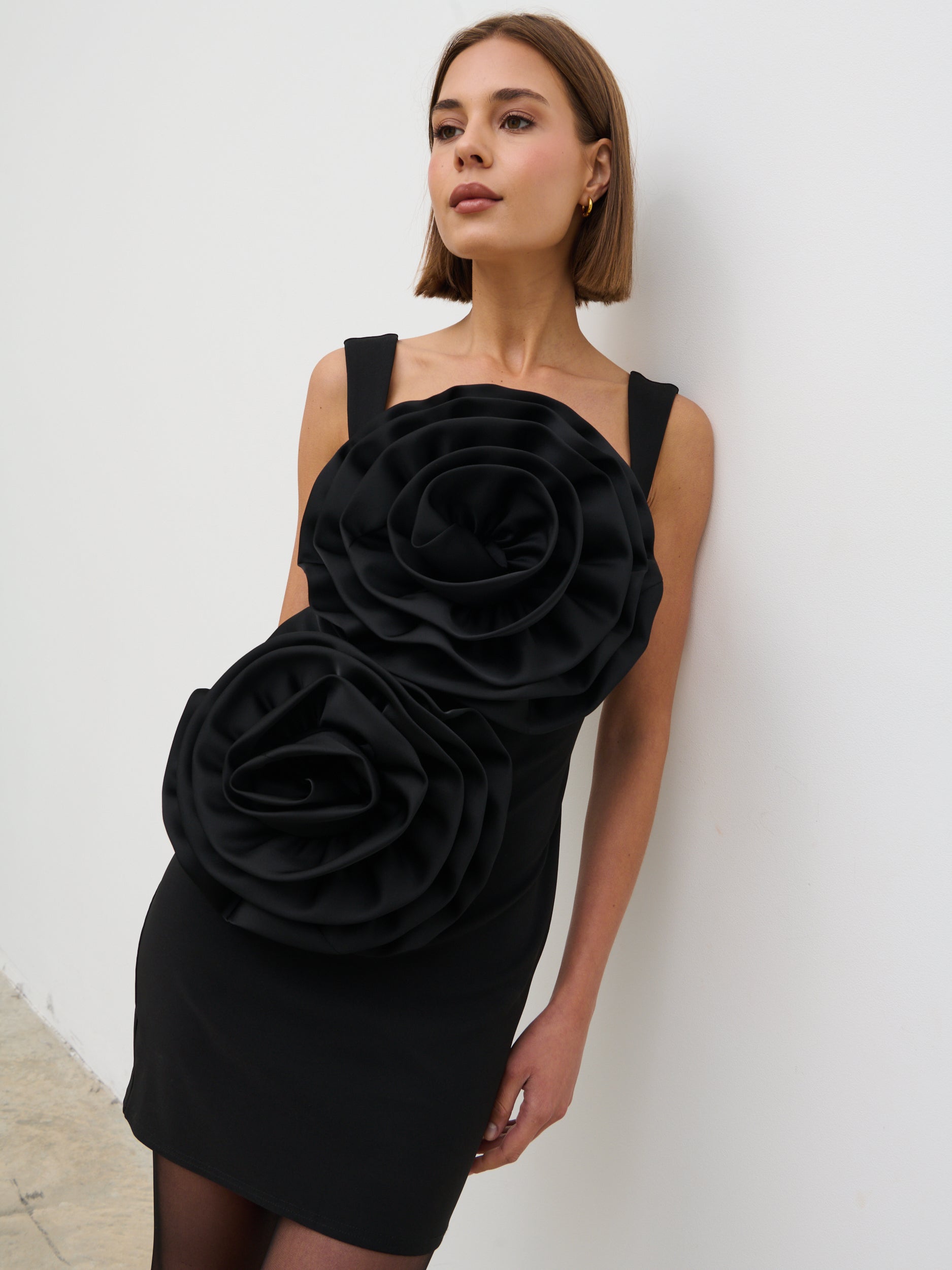 Rowena Corsage Mini Dress - Black Pretty Lavish Rowena Corsage Mini Dress - Black Pretty Lavish