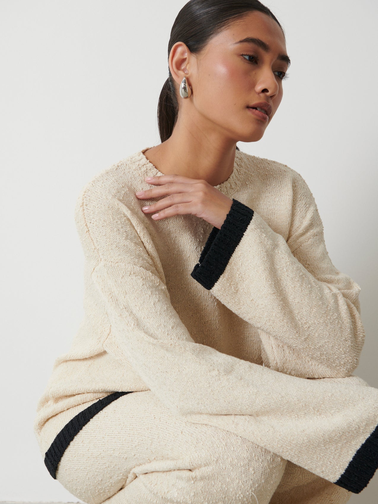 Braelyn Zip Collared Knit Jumper - Cream – Pretty Lavish