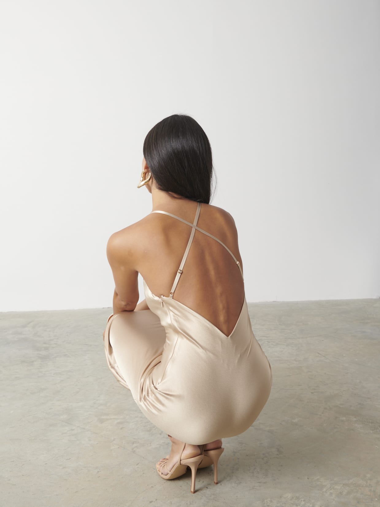 Ruby Strappy Midaxi Dress - Gold Metallic Pretty Lavish Ruby Strappy Midaxi Dress - Gold Metallic Pretty Lavish