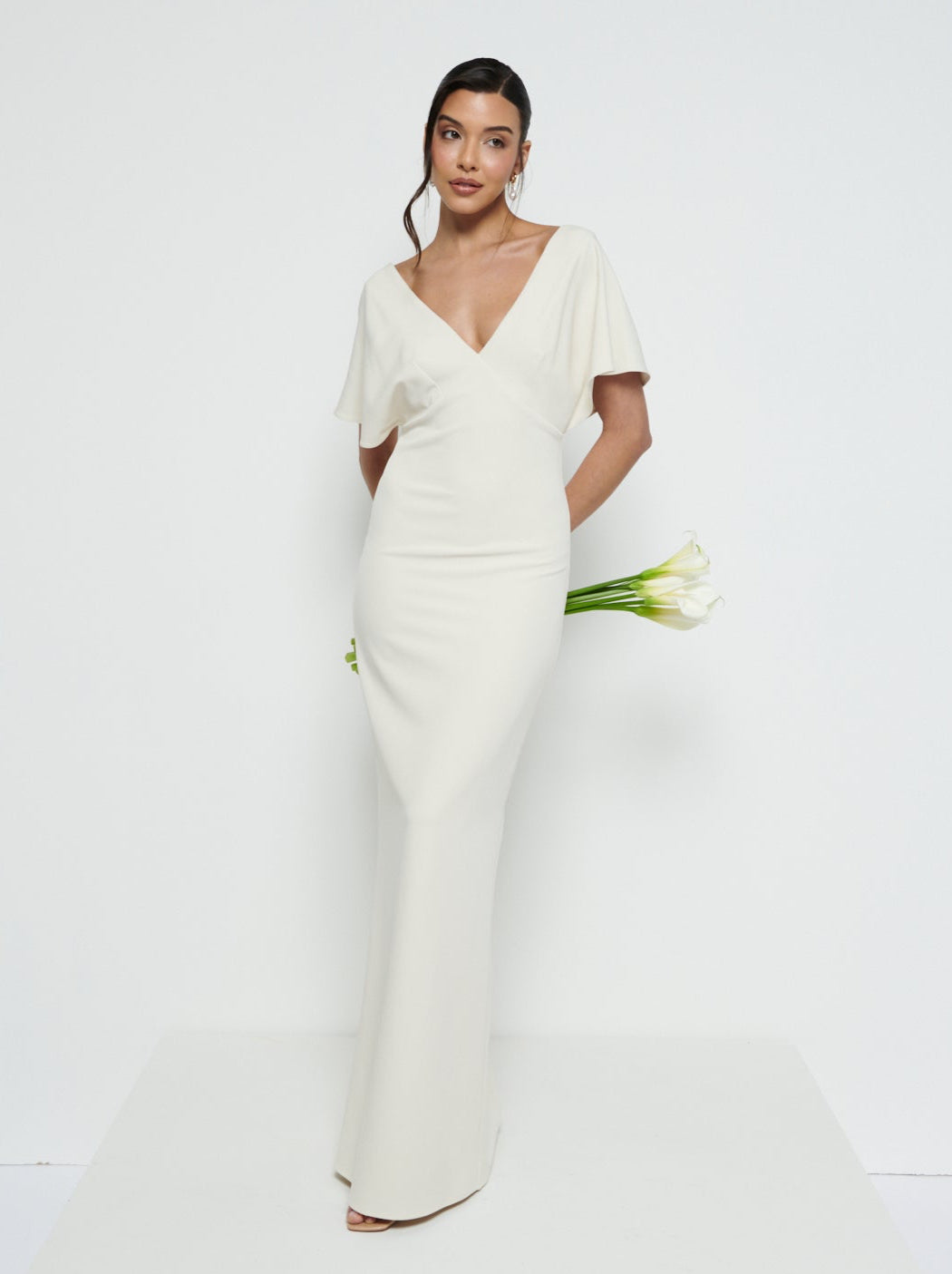 Sadie Crepe Maxi Bridesmaid Dress - Champagne