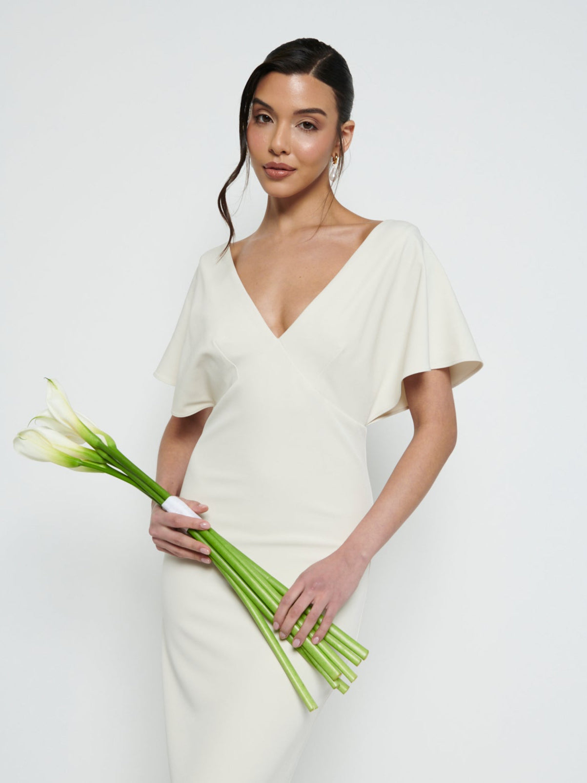 Sadie Crepe Maxi Bridesmaid Dress - Champagne