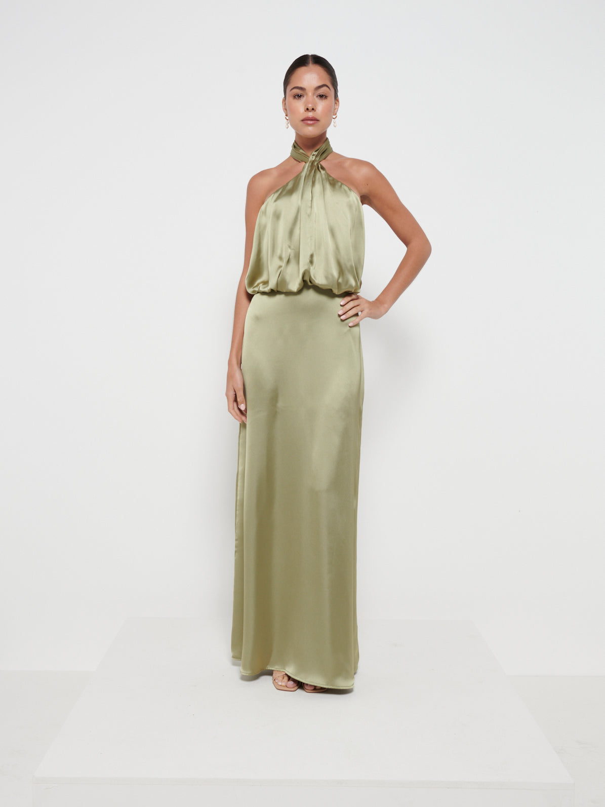 Sammie Recycled Maxi Bridesmaid Dress - Matte Olive