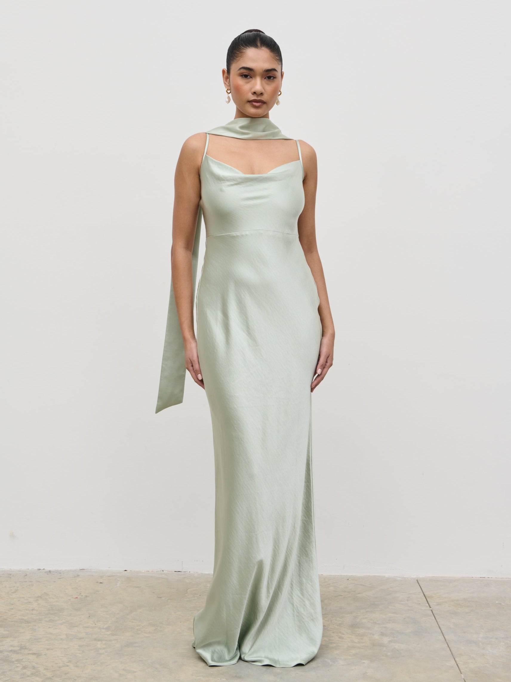 Satin Sash - Sage Pretty Lavish Satin Sash - Sage Pretty Lavish