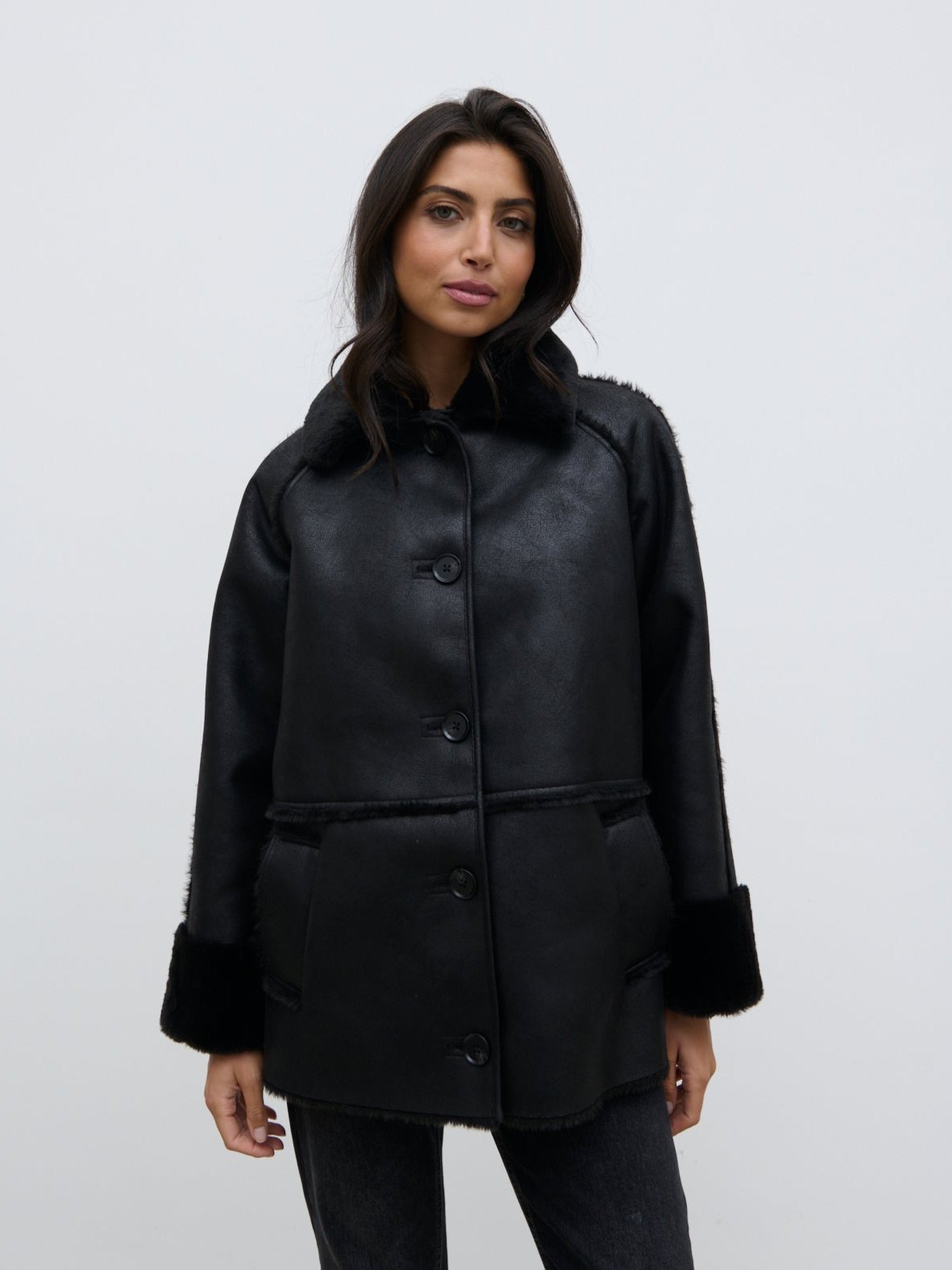 Sawyer Aviator Coat - Black – Pretty Lavish