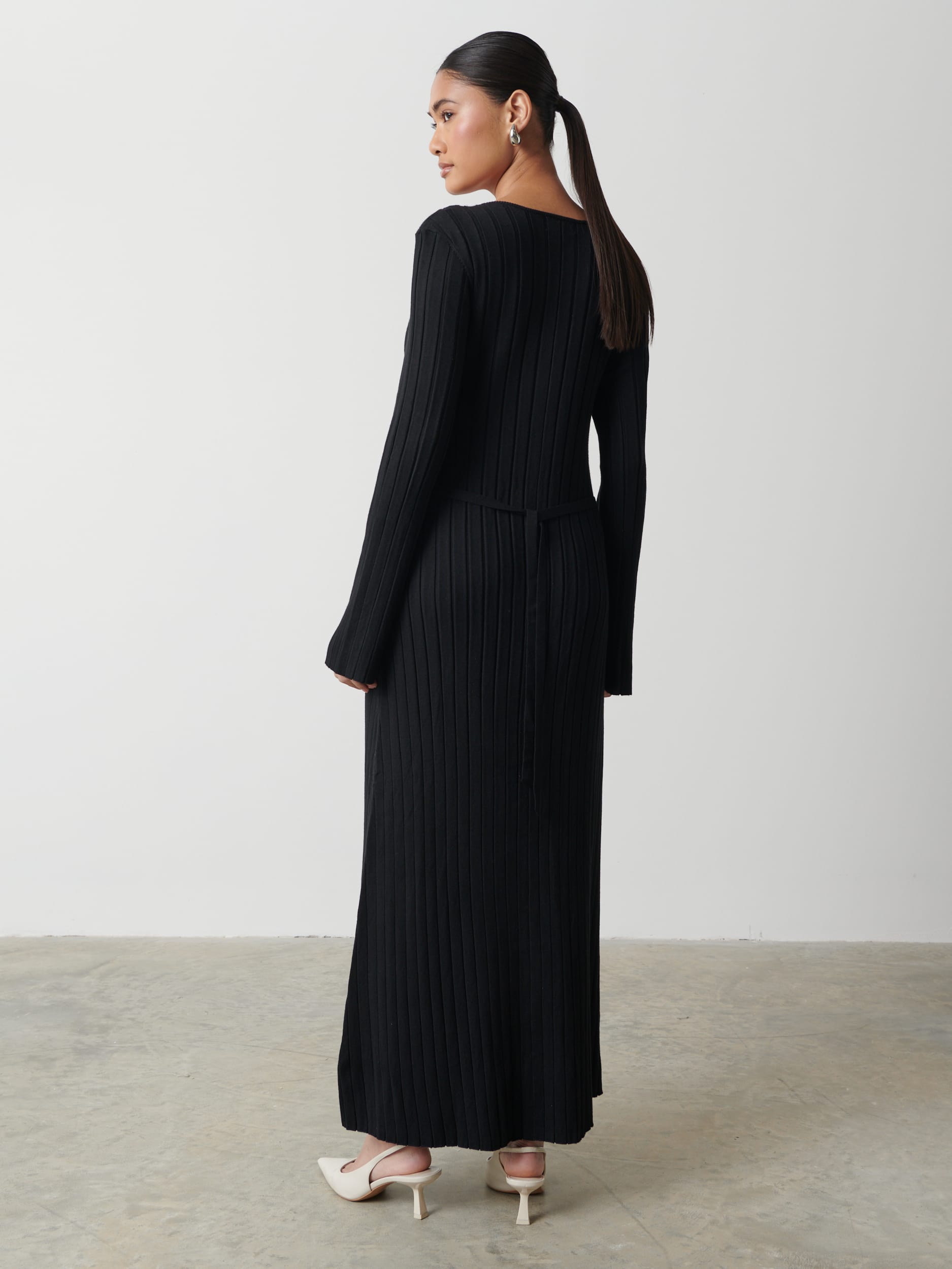 Scarlett Tie Knit Dress - Black Scarlett Tie Knit Dress - Black