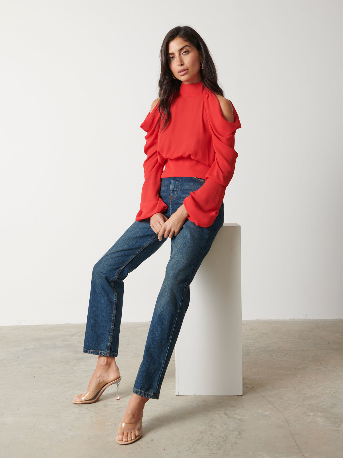 Ruby Rd Cold Shoulder Selena Cold Shoulder Top - Scarlet Red – Pretty Lavish