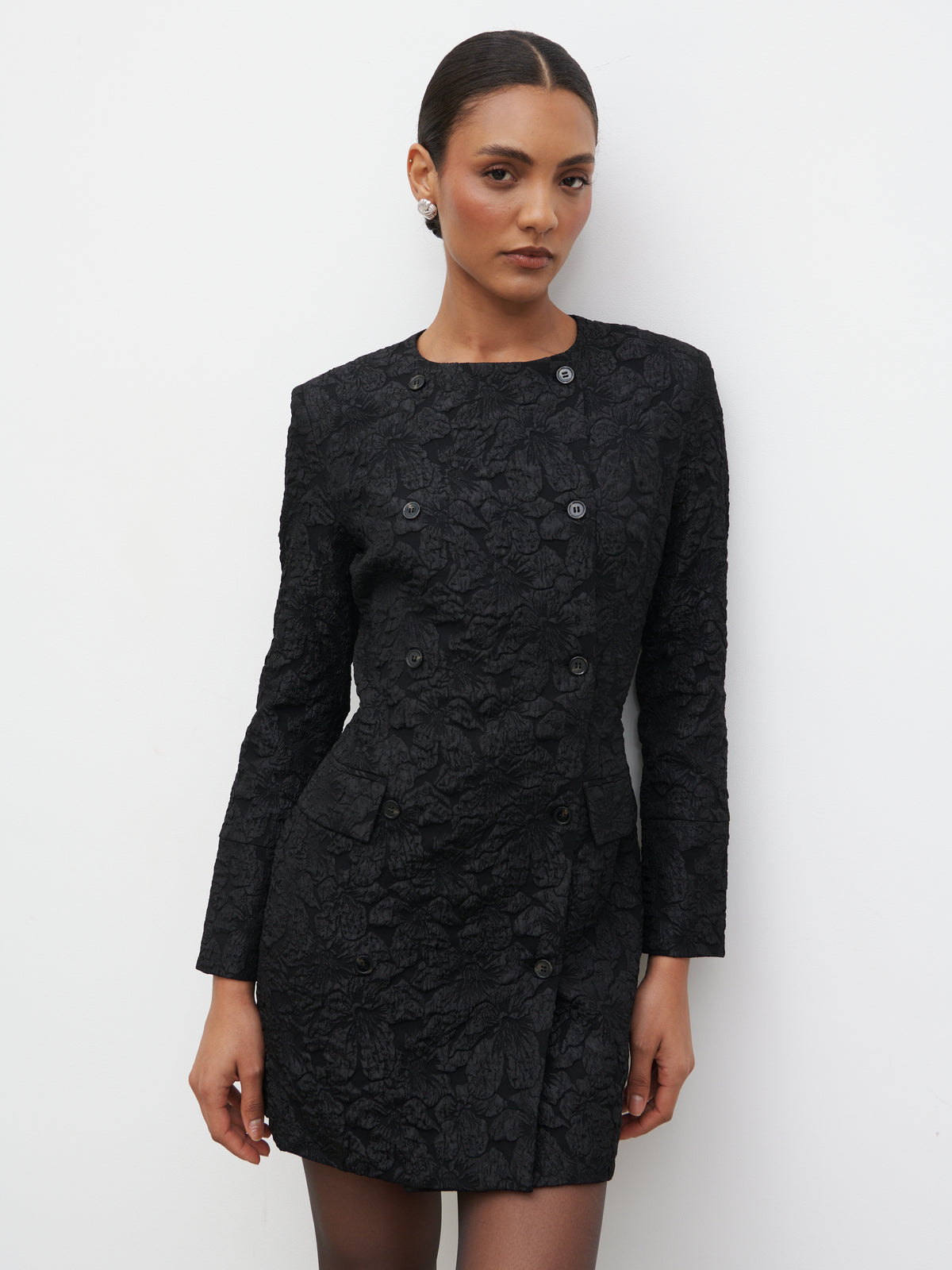 Serel Cinched Blazer Mini Dress Jacquard