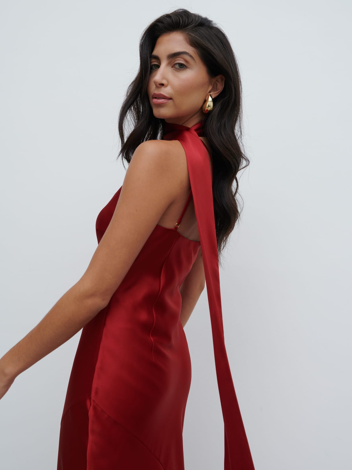 Sheree One Shoulder Sash Maxi Dress - Red Pretty Lavish Sheree One Shoulder Sash Maxi Dress - Red Pretty Lavish