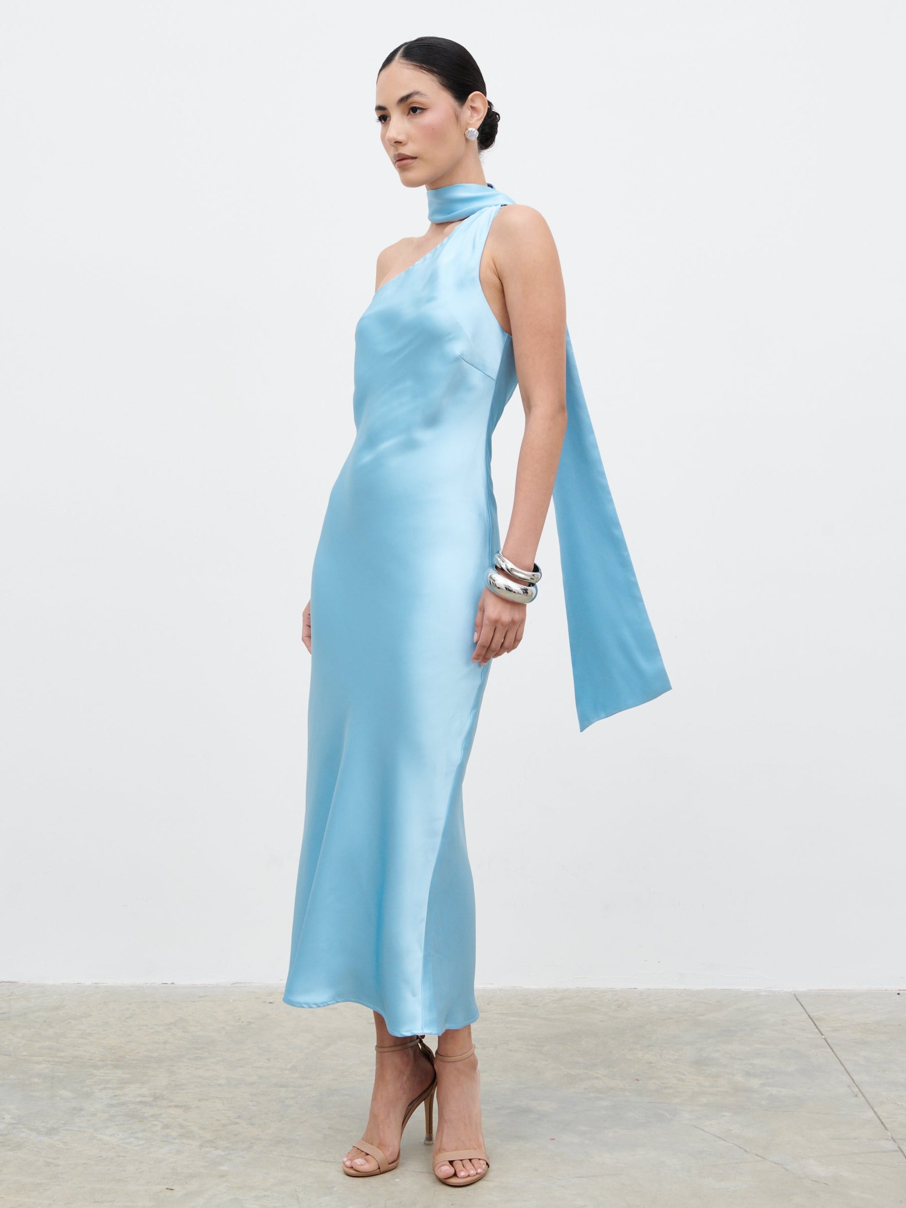 Sheree Scarf Midaxi Dress - Sky Blue Sheree Scarf Midaxi Dress - Sky Blue
