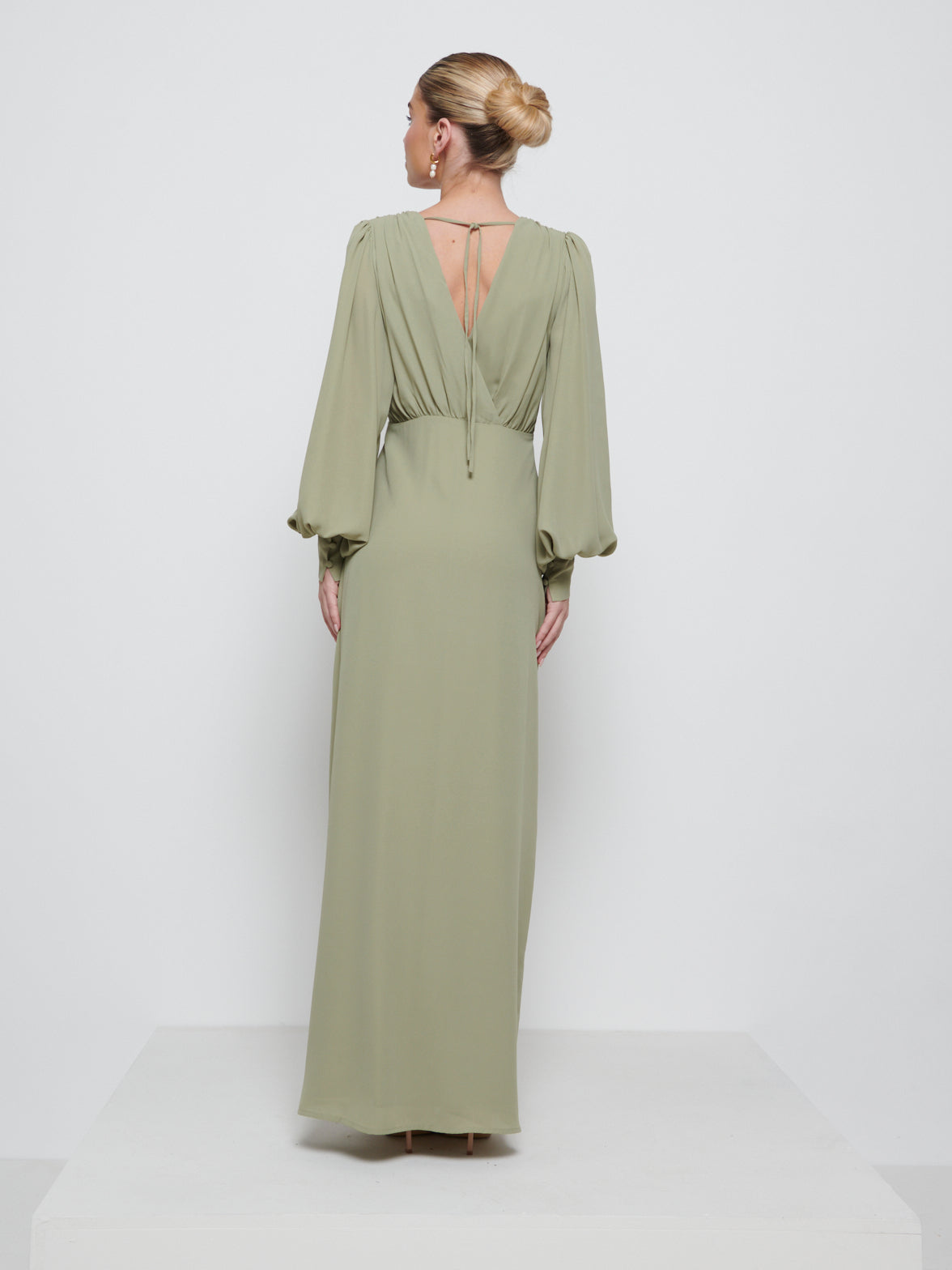 Sienna Chiffon Bridesmaid Dress - Olive