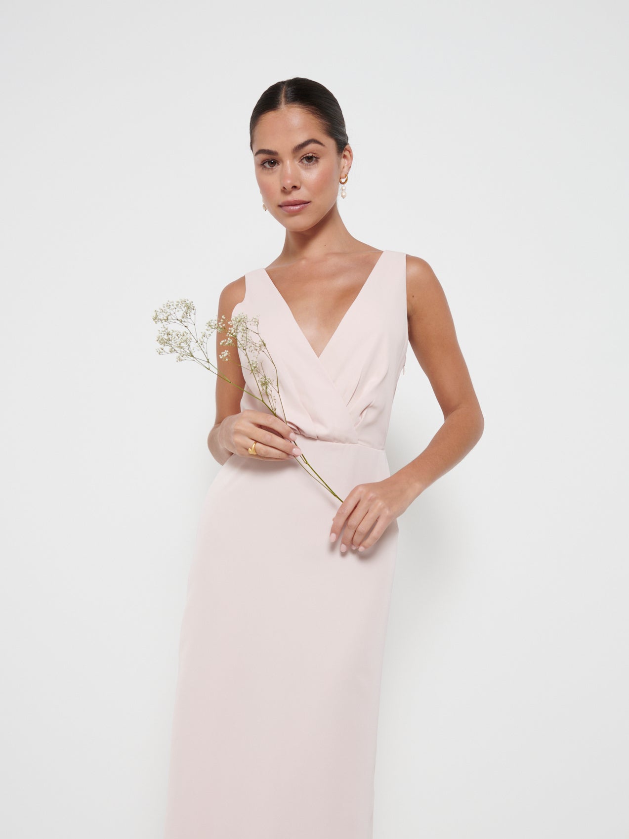 Silva Wrap Maxi Bridesmaid Dress - Blush Pretty Lavish Silva Wrap Maxi Bridesmaid Dress - Blush Pretty Lavish