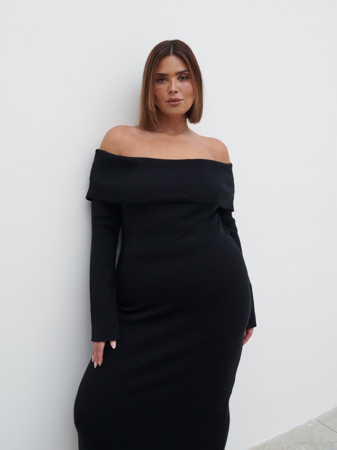 soreya bardot knit dress Soreya Bardot Knit Dress- Blue