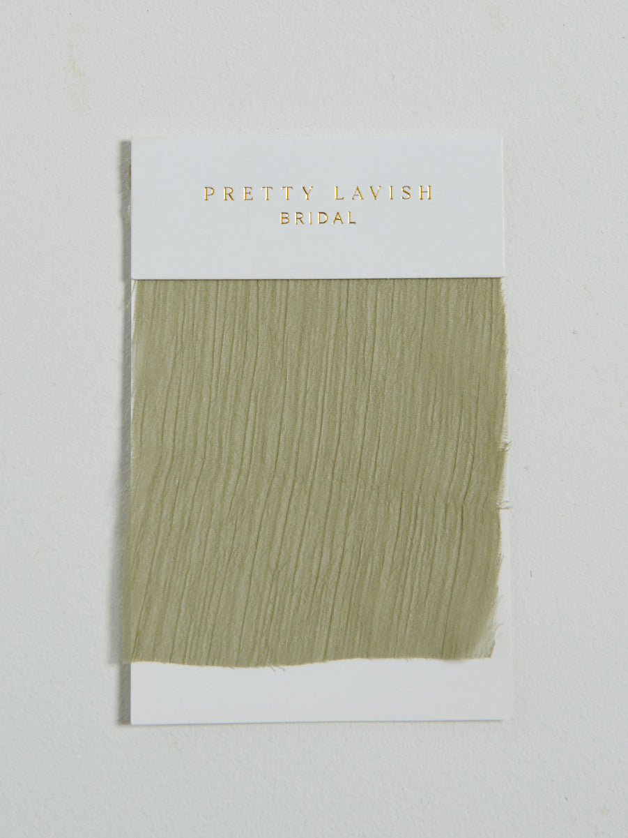 Textured Chiffon Recycled Olive Swatch