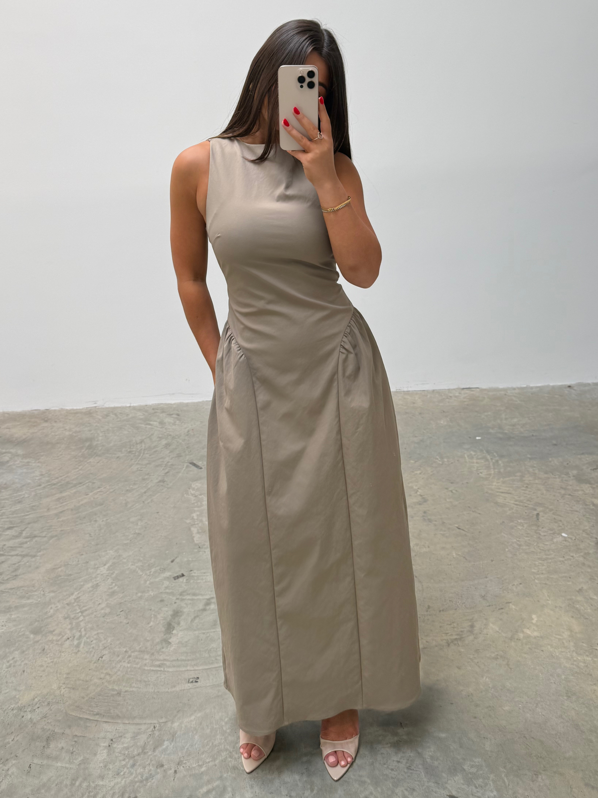 Sylvie Slash Neck Midaxi Dress