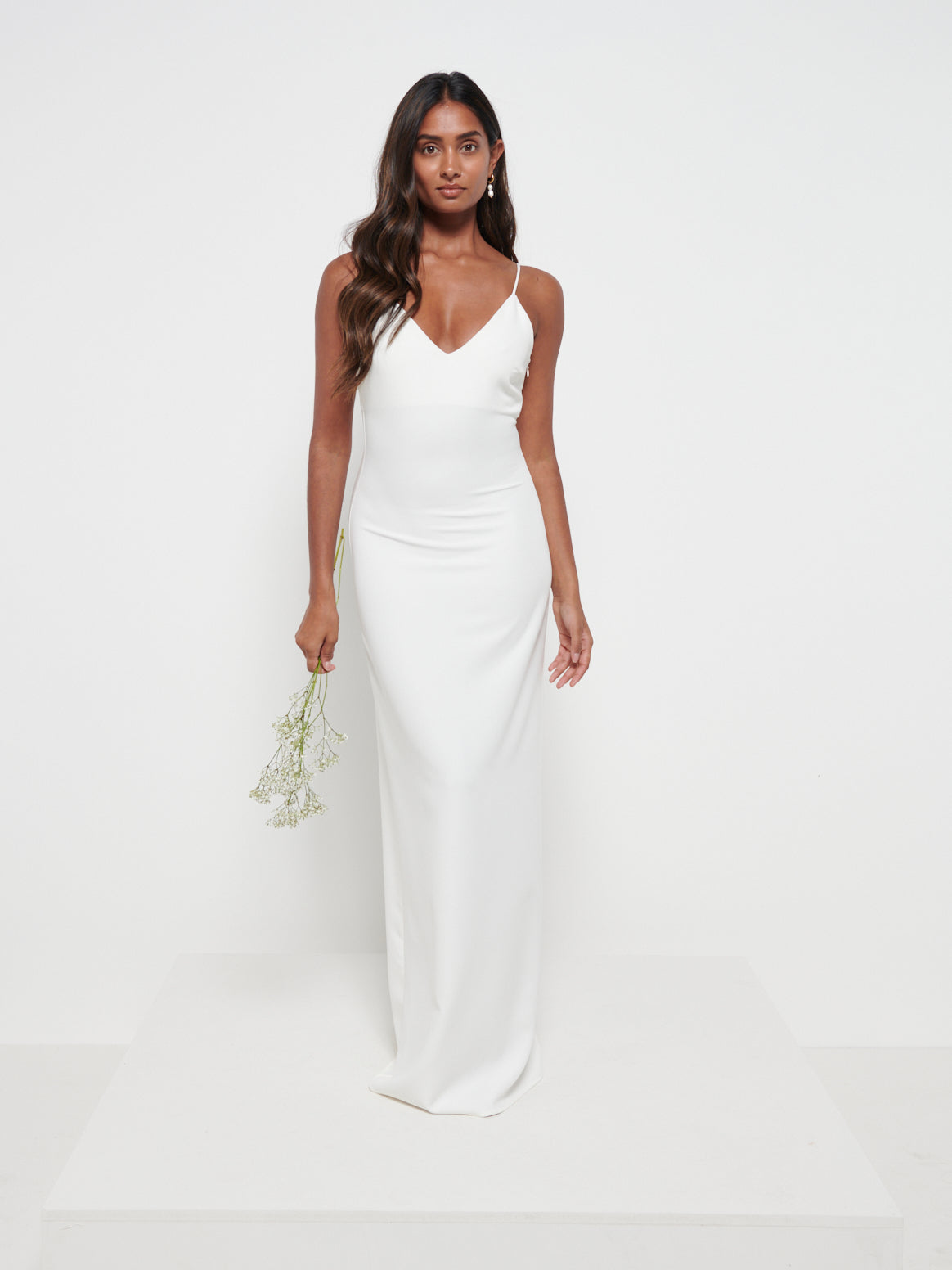 Tillie V-Neck Maxi Bridesmaid Dress - Ivory