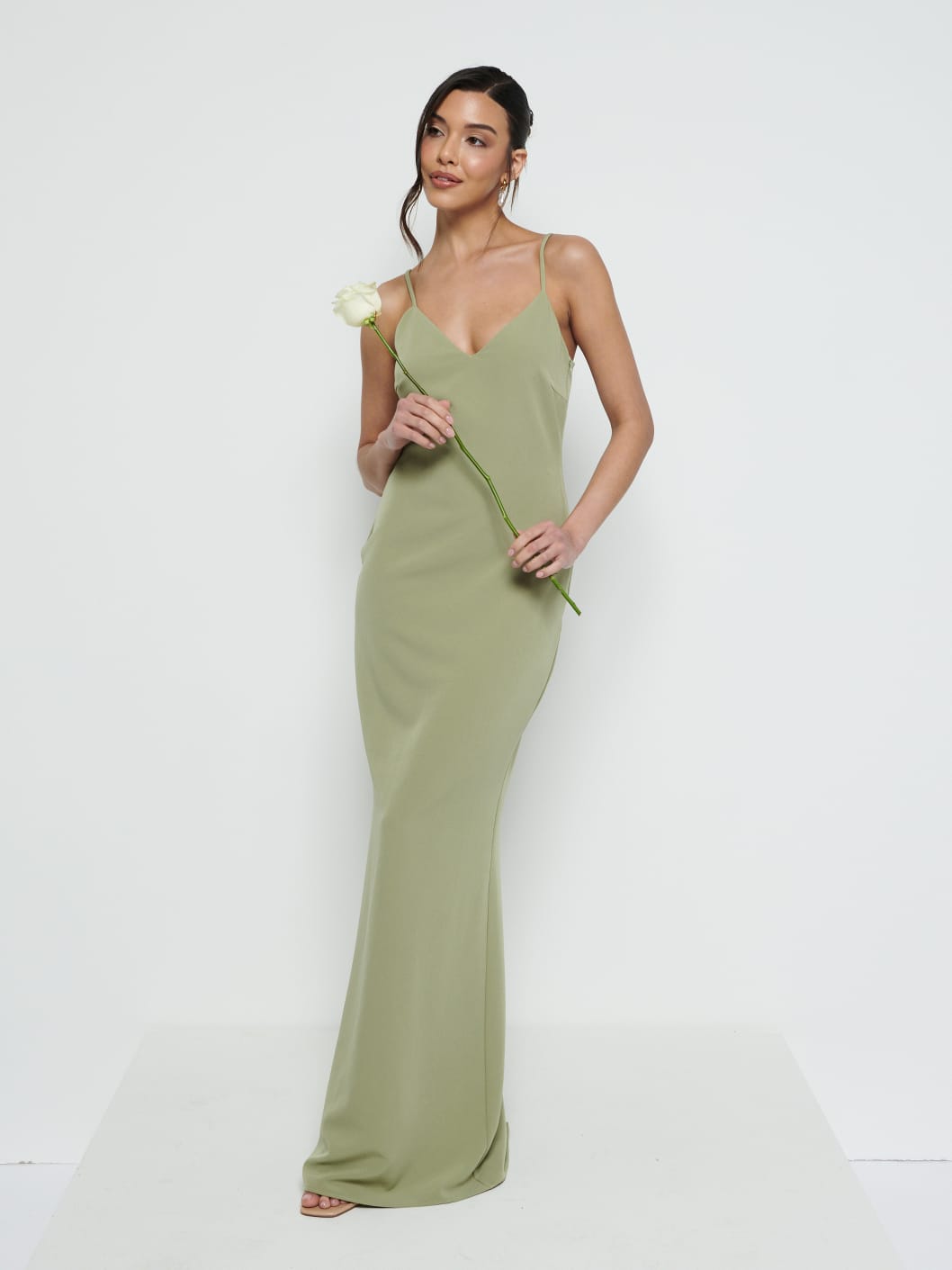 v neck bridesmaid dresses uk Sheath/Column Stretch Crepe Bridesmaid Dress V Neck Floor-Length with Pleated Split S7499B - Bridesmaid Dresses