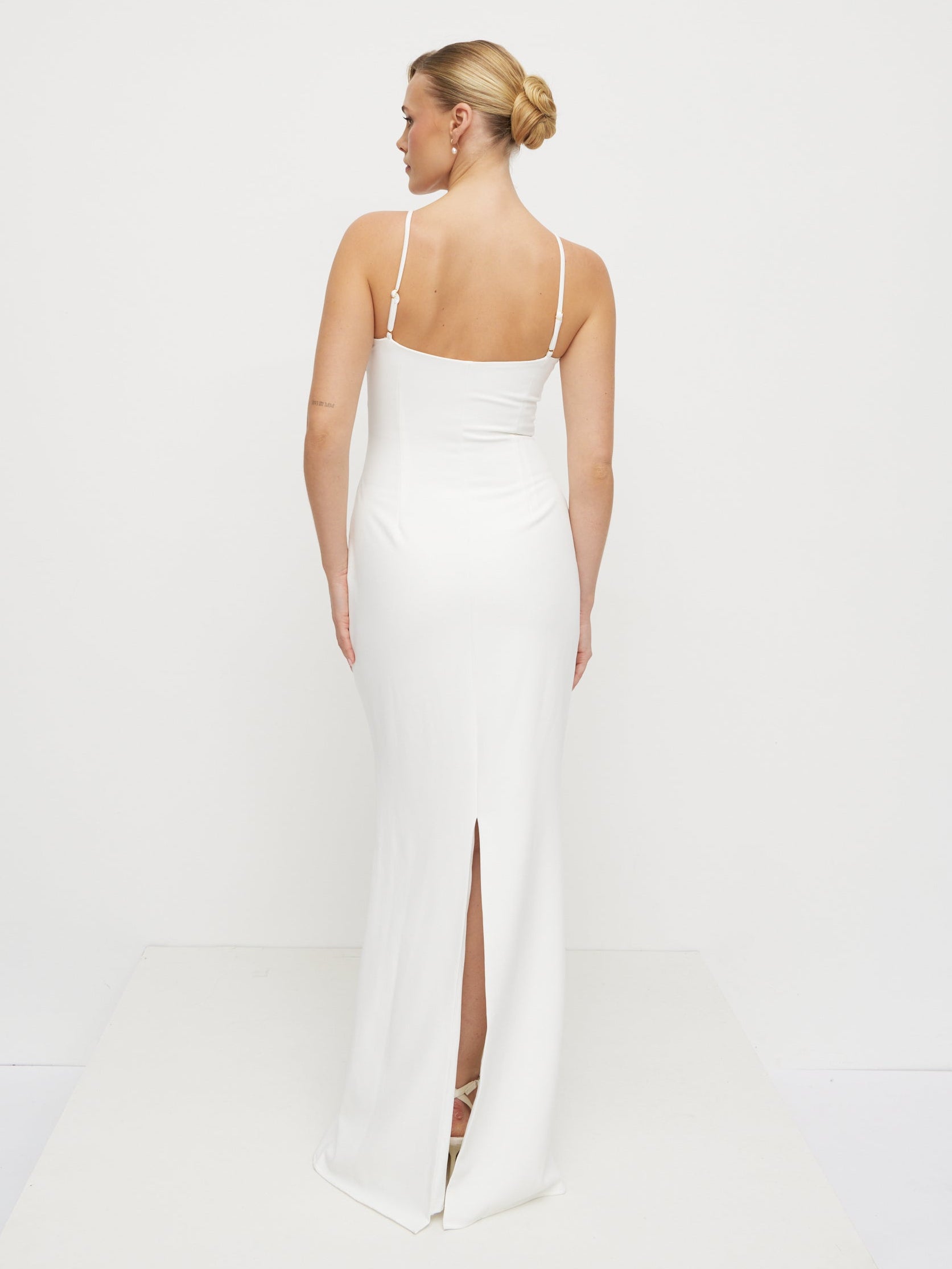Tillie V-Neck Crepe Maxi Bridesmaid Dress - Ivory Tillie V-Neck Crepe Maxi Bridesmaid Dress - Ivory